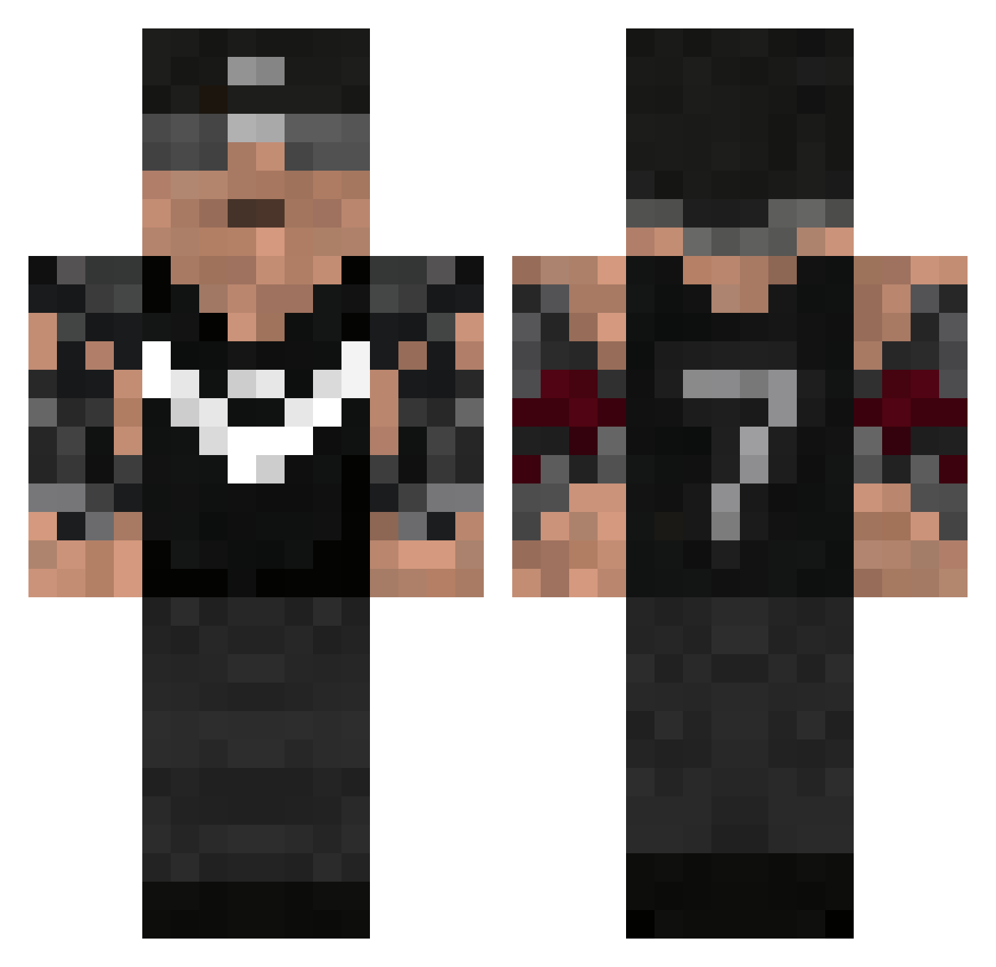 Vortexx909 Minecraft skin, front and back view