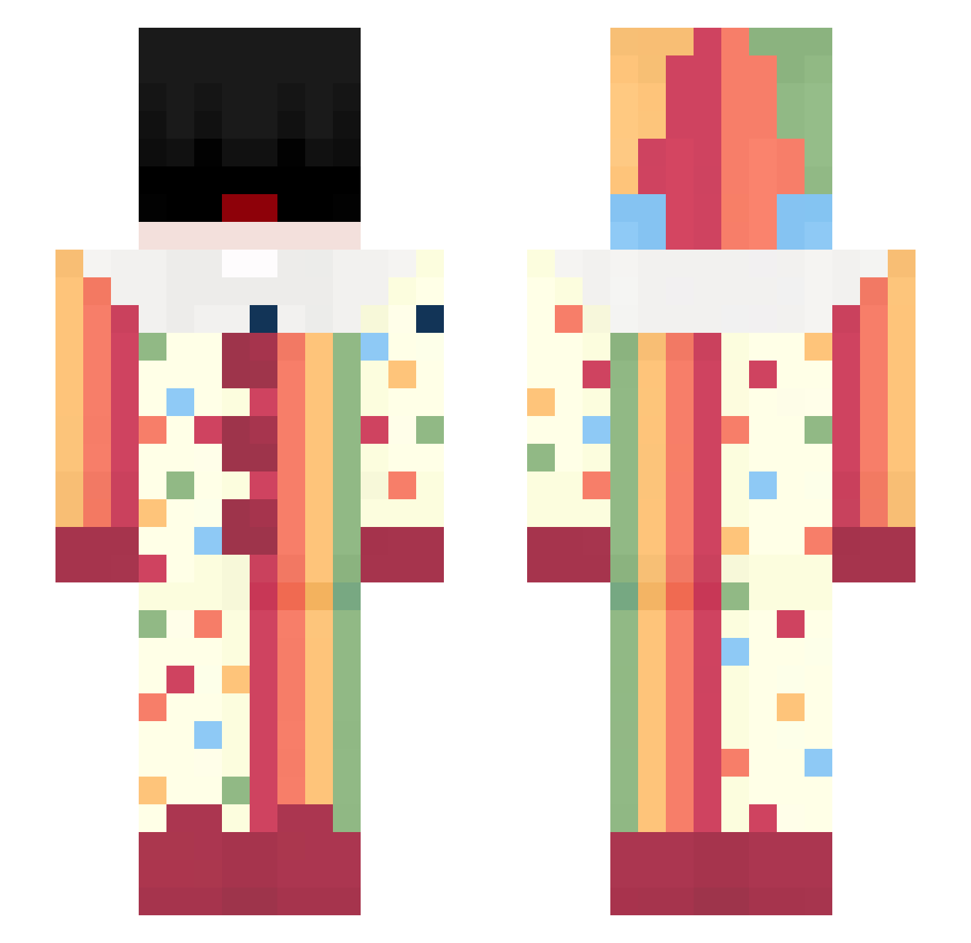 Sismoo Minecraft skin, front and back view