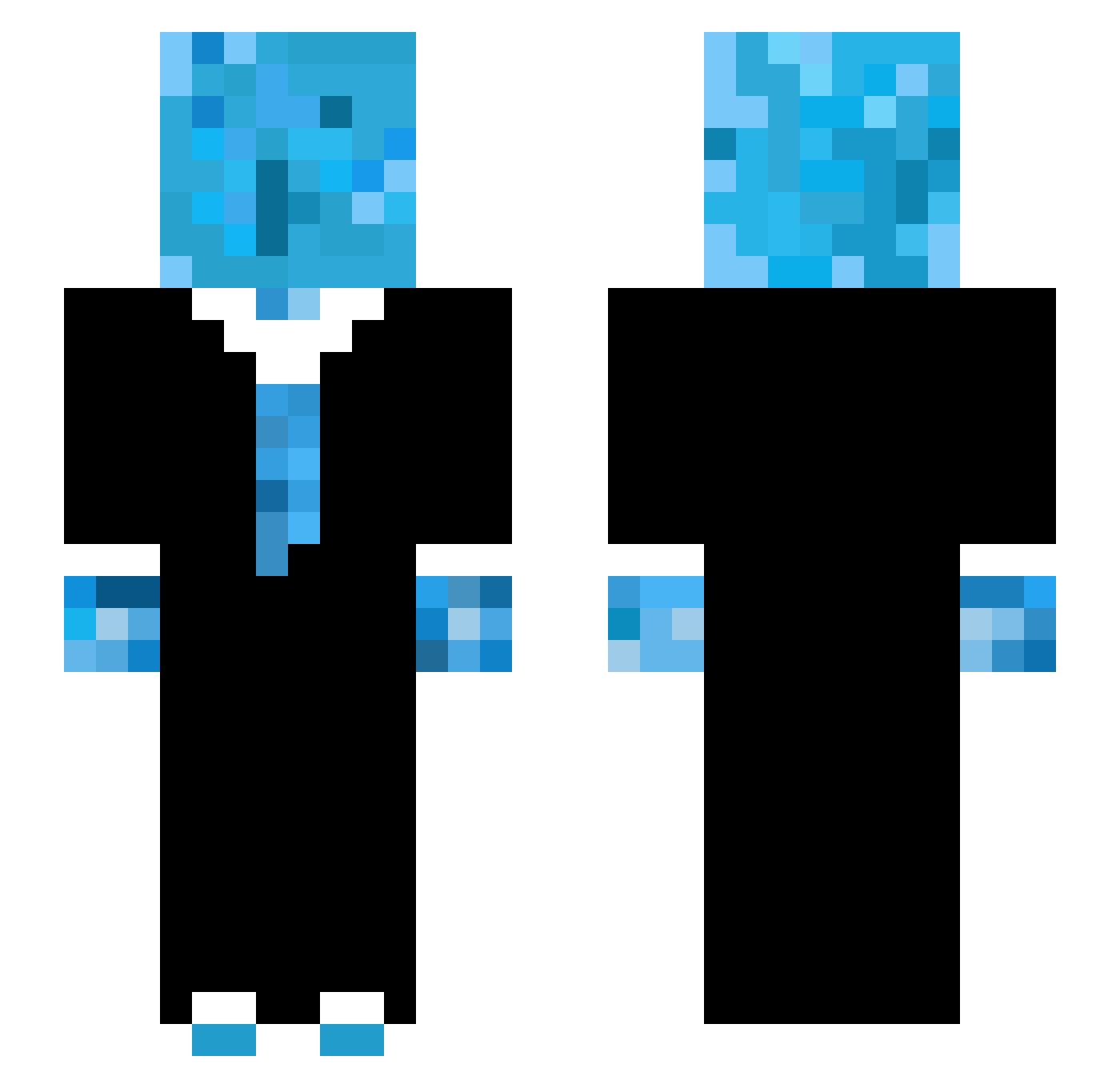 winteried Minecraft skin, front and back view