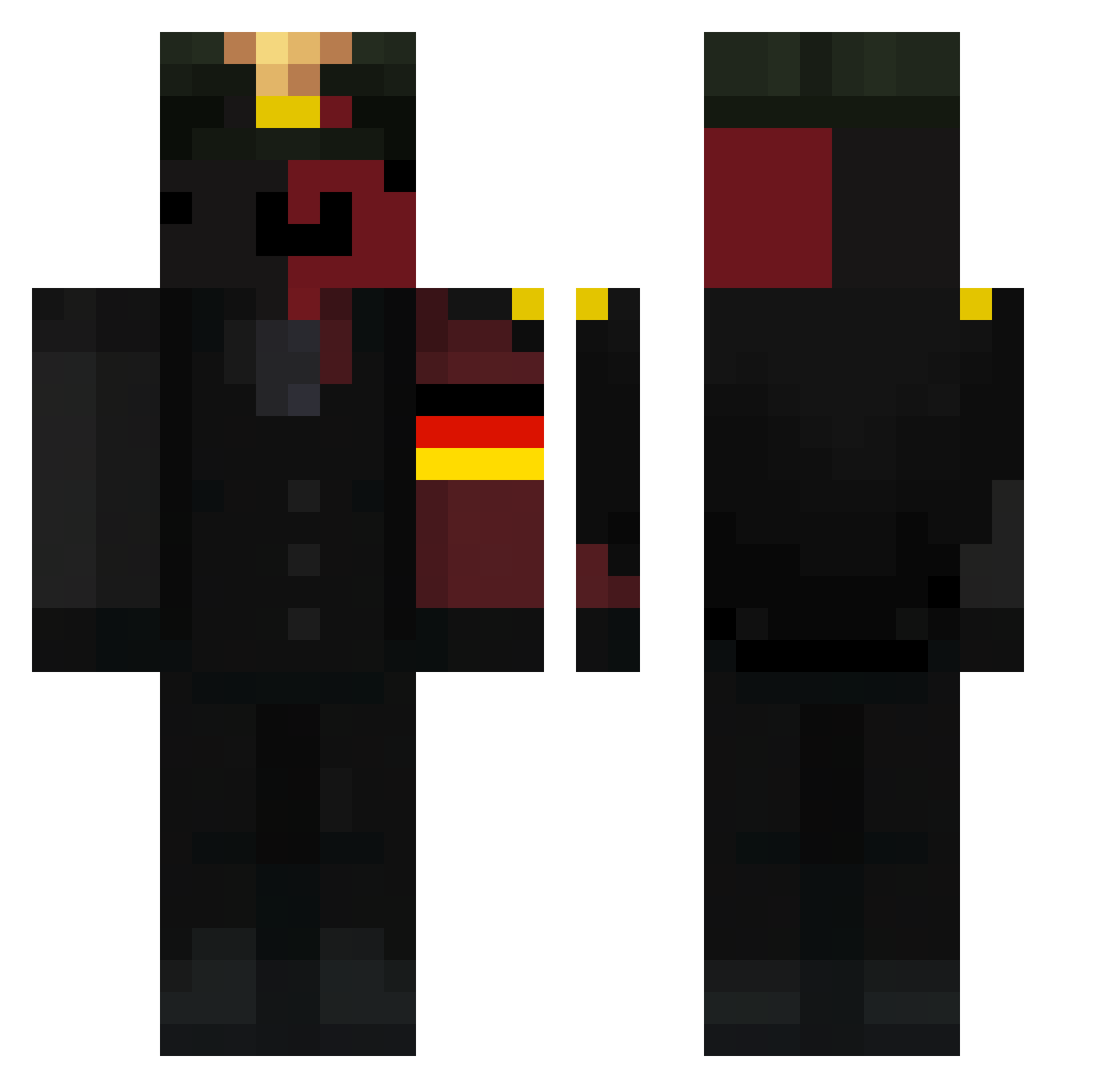 Lightn1ng_BUG Minecraft skin, front and back view