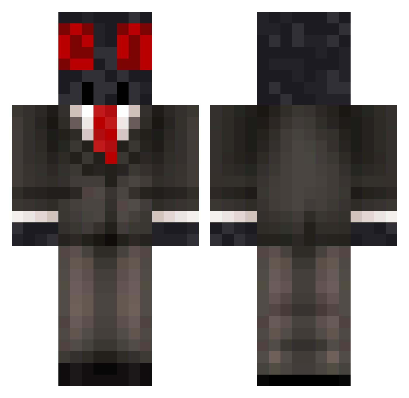 Jauwnne Minecraft skin, front and back view