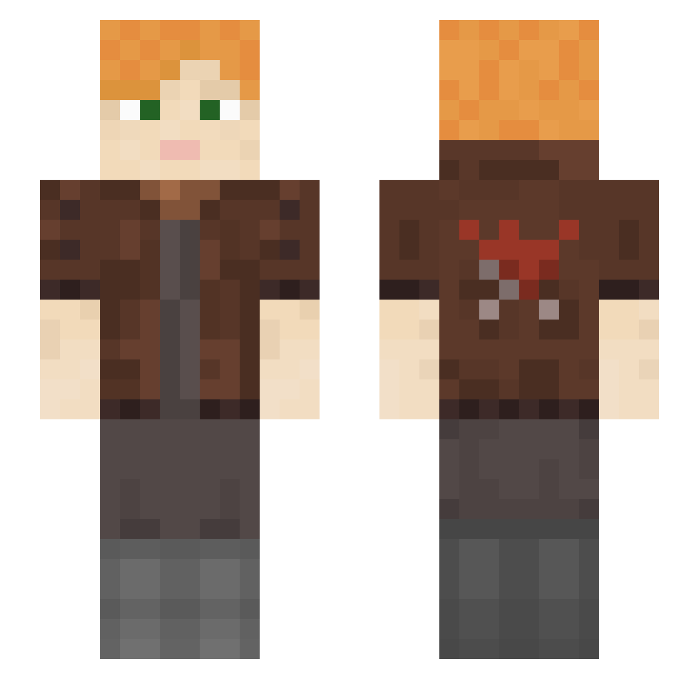 Payout Minecraft skin, front and back view