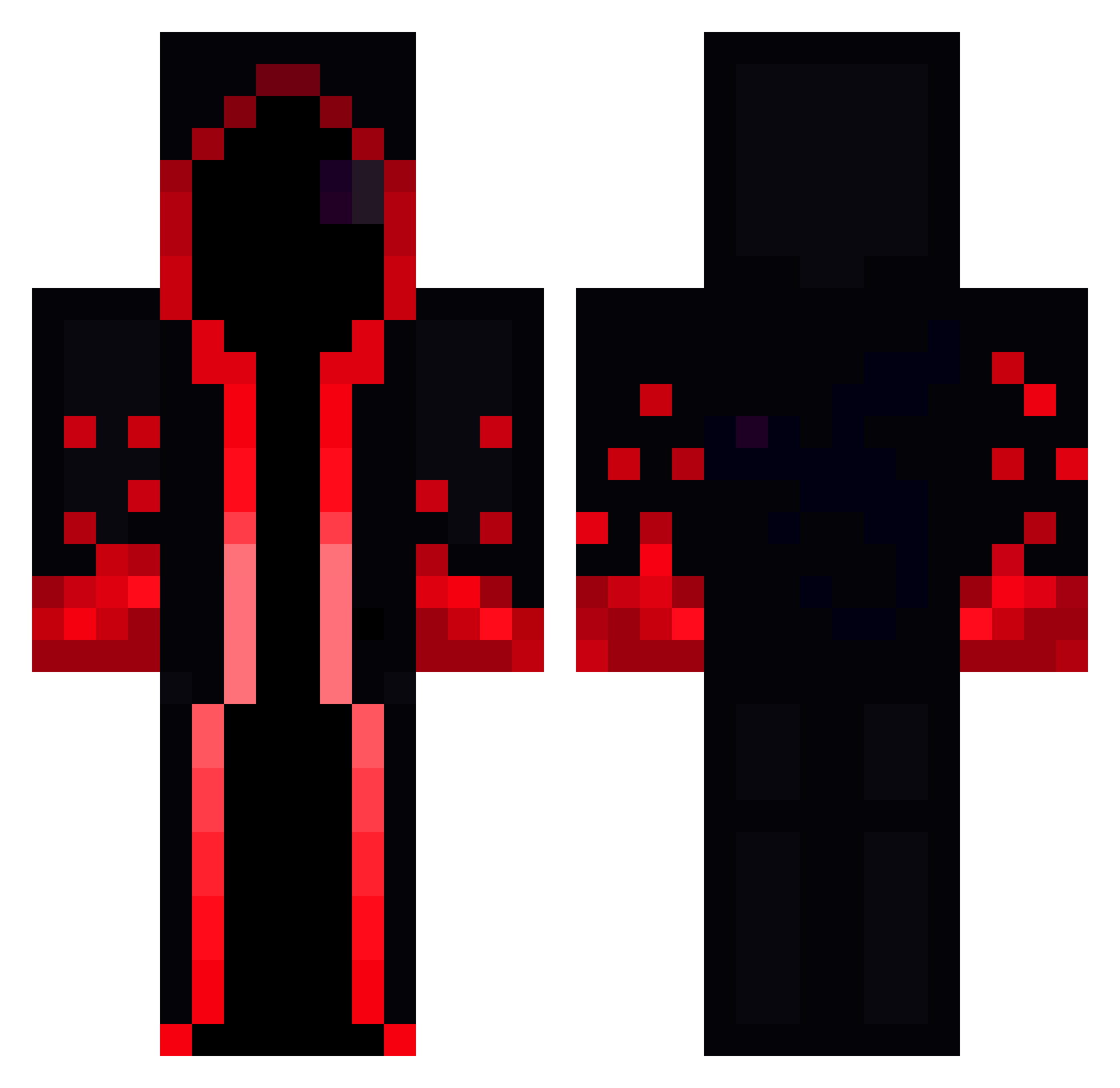 RedTonio Minecraft skin, front and back view