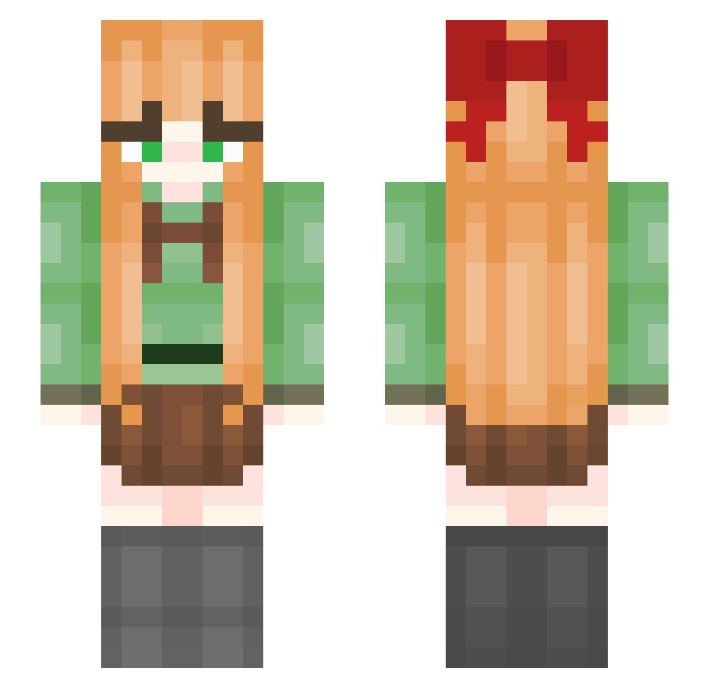 JIE737 Minecraft skin, front and back view