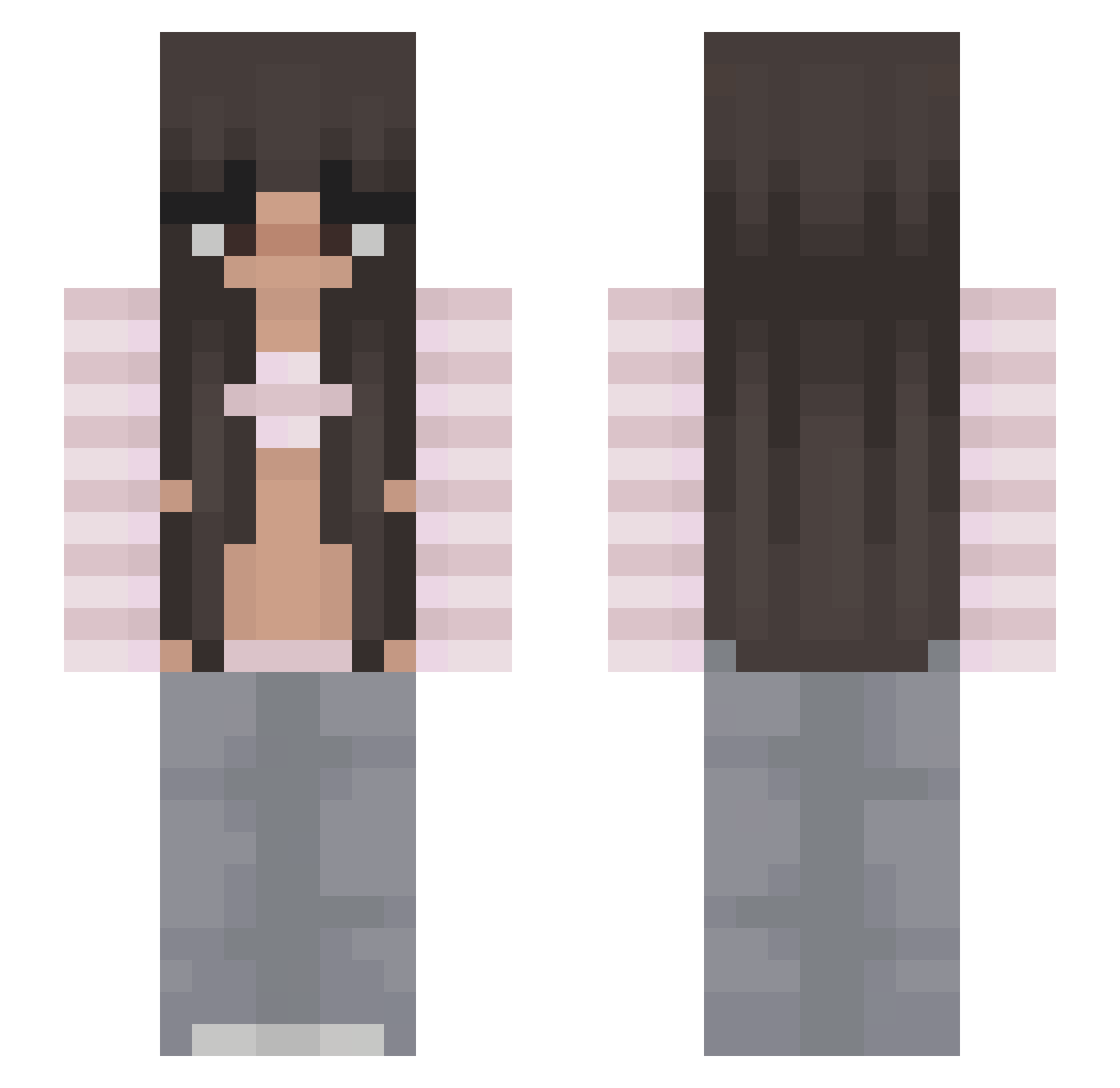 zappcat Minecraft skin, front and back view