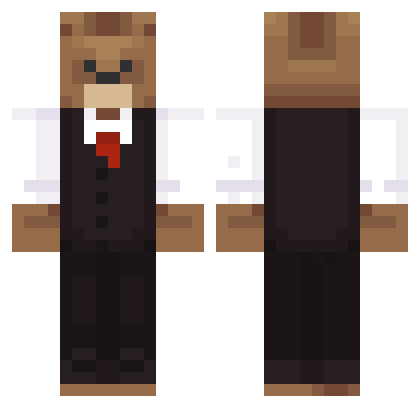 KingDingeling82 Minecraft skin, front and back view