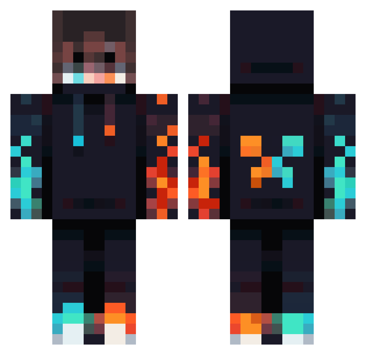 Franzxxs Minecraft skin, front and back view