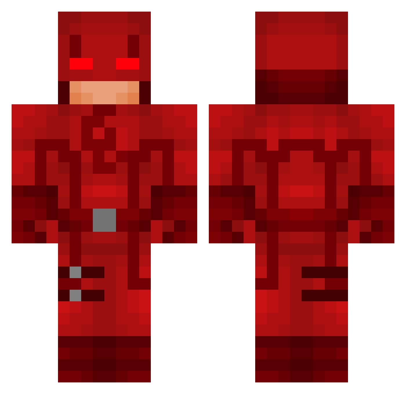 LeaderCarrot Minecraft skin, front and back view