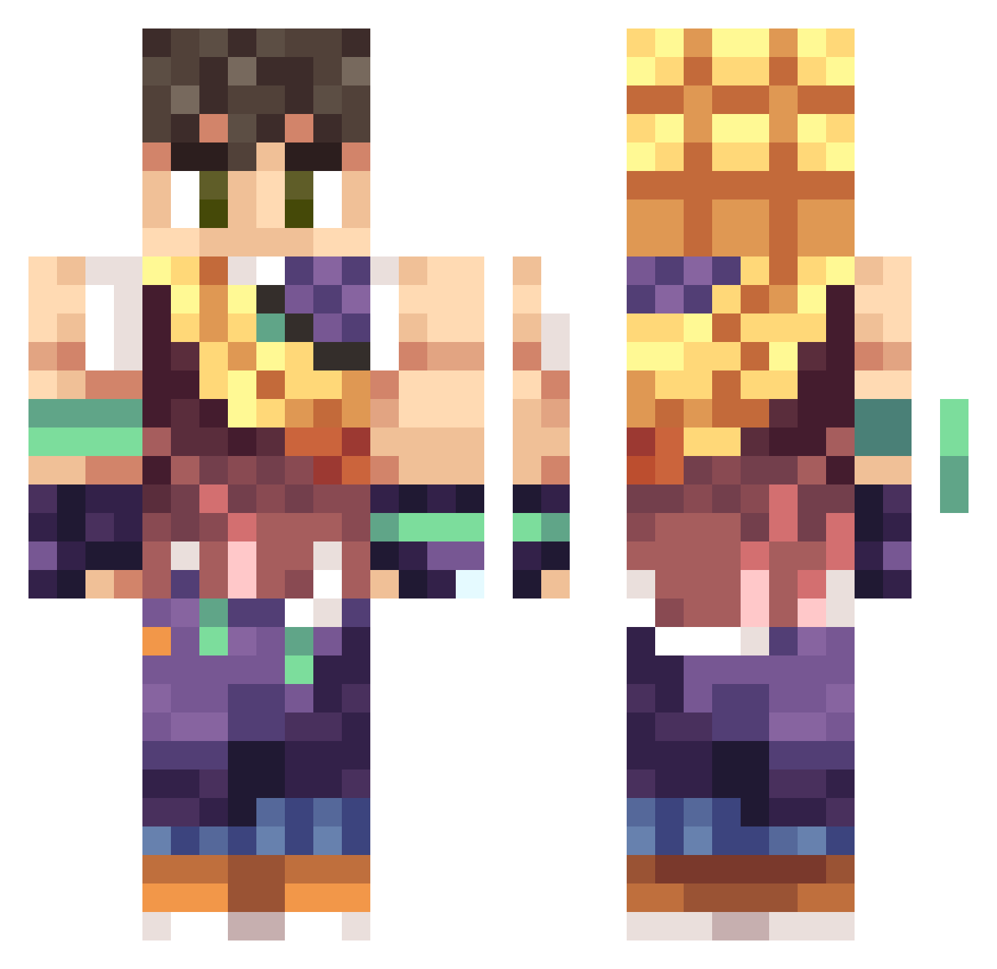 Kruo Minecraft skin, front and back view