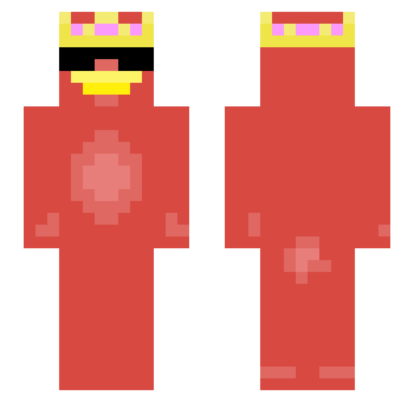 realfih Minecraft skin, front and back view