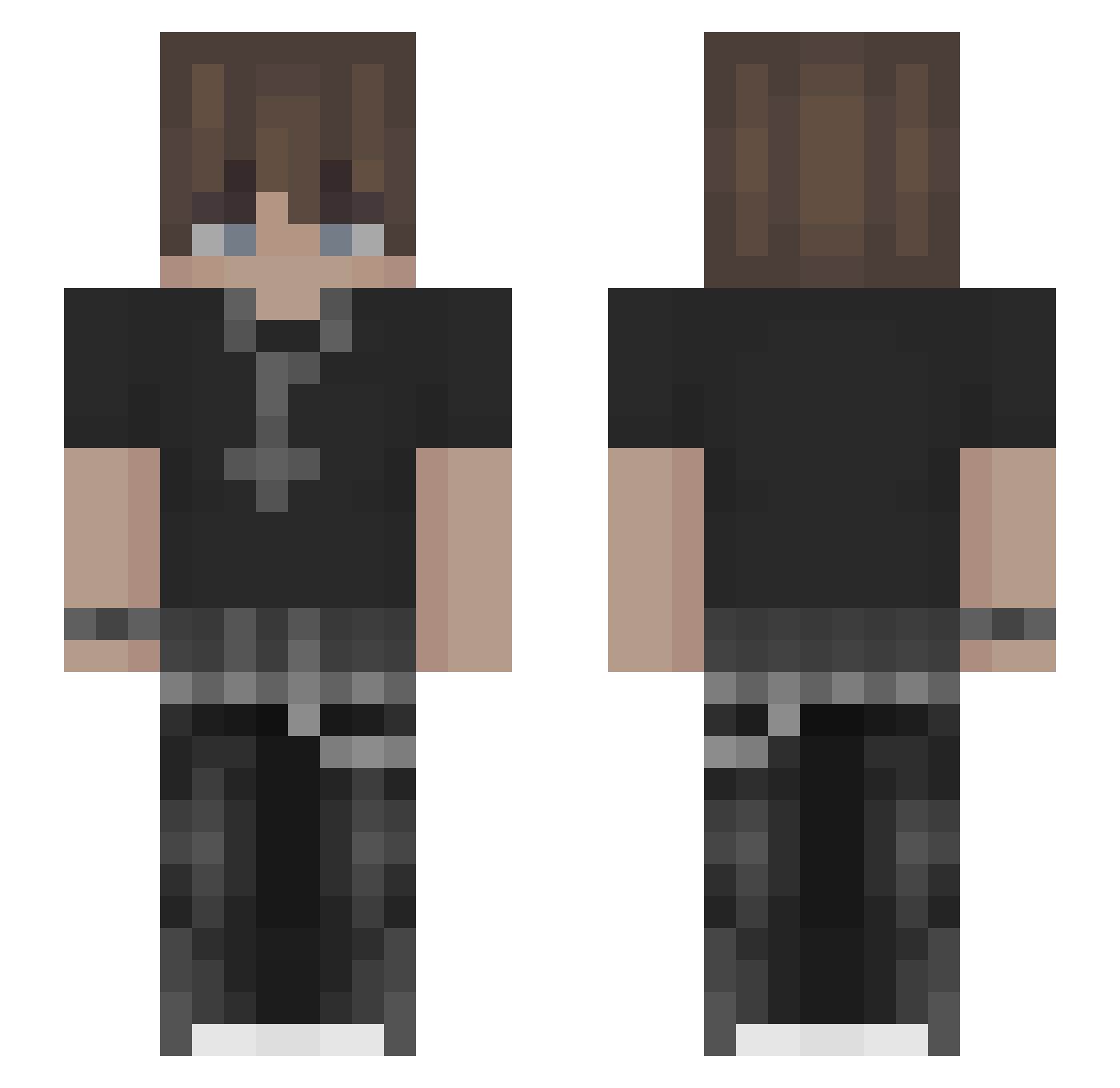 yaaaaaakub Minecraft skin, front and back view