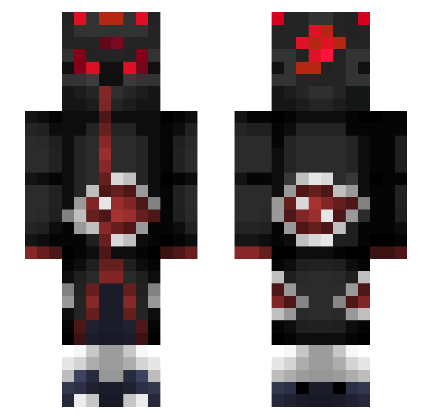 Jek1to Minecraft skin, front and back view