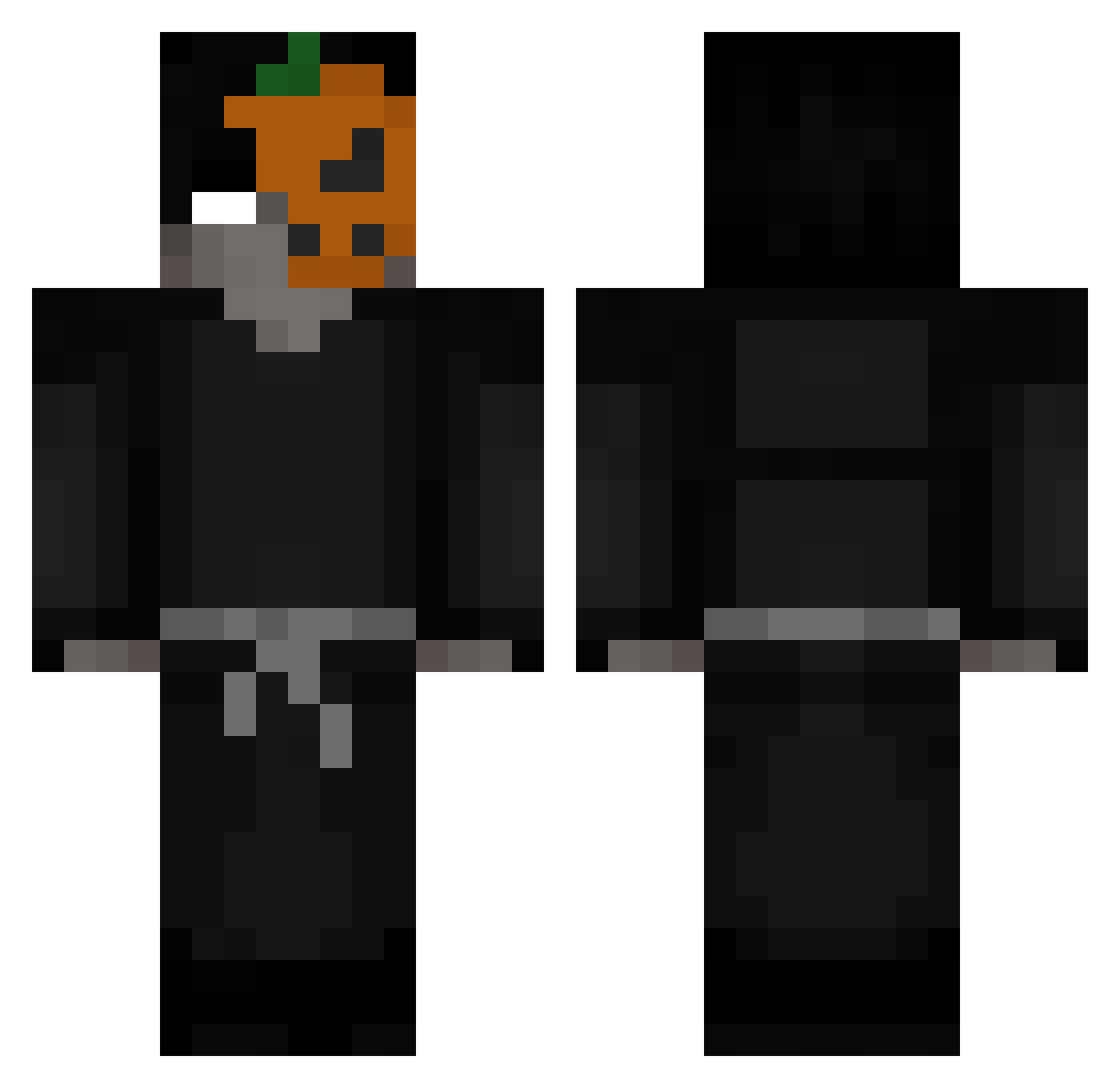 BiggieCheesers Minecraft skin, front and back view