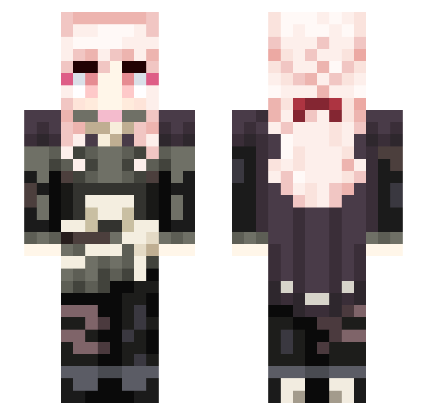 corn_beans Minecraft skin, front and back view