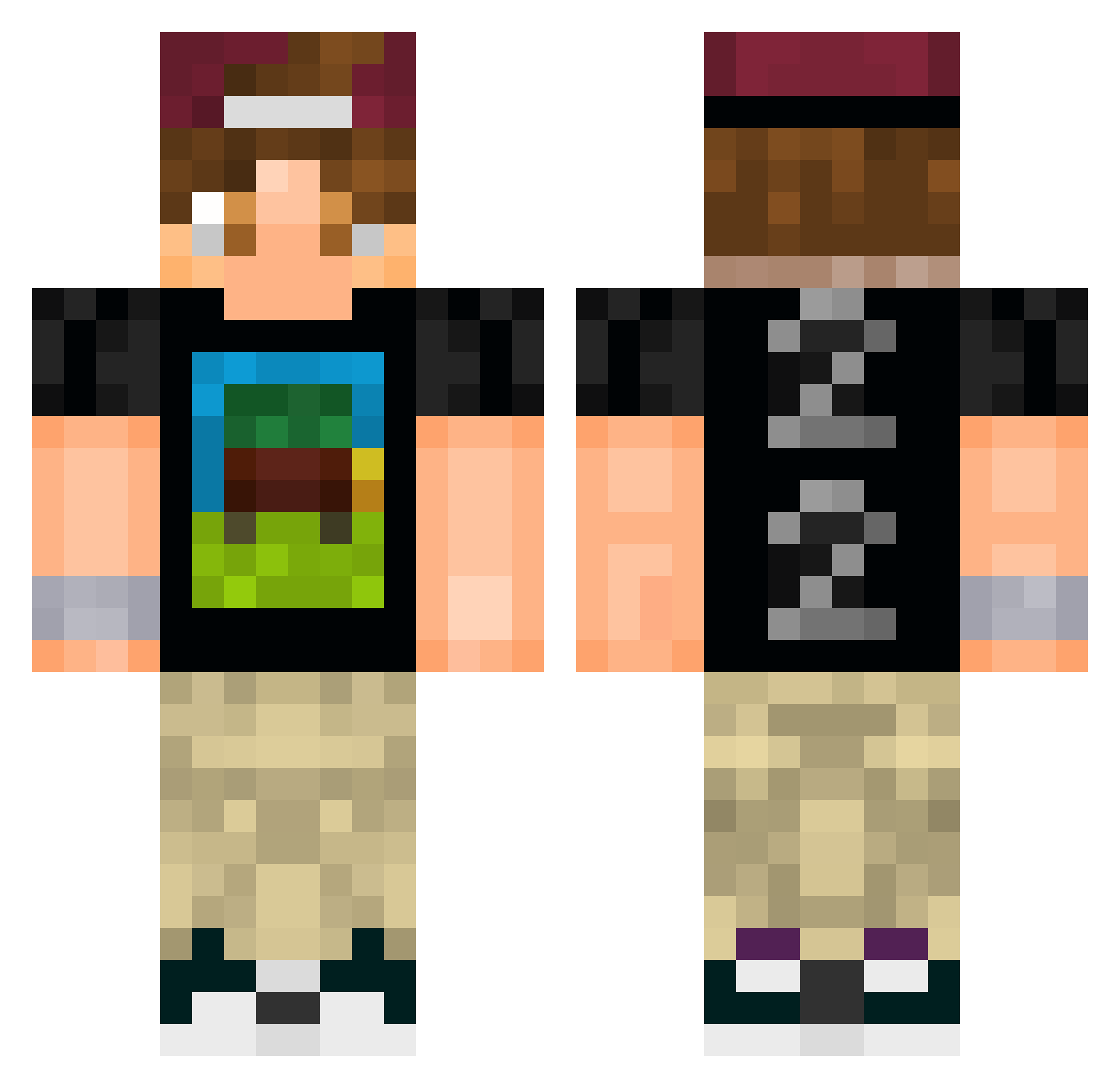 ManyuBei Minecraft skin, front and back view