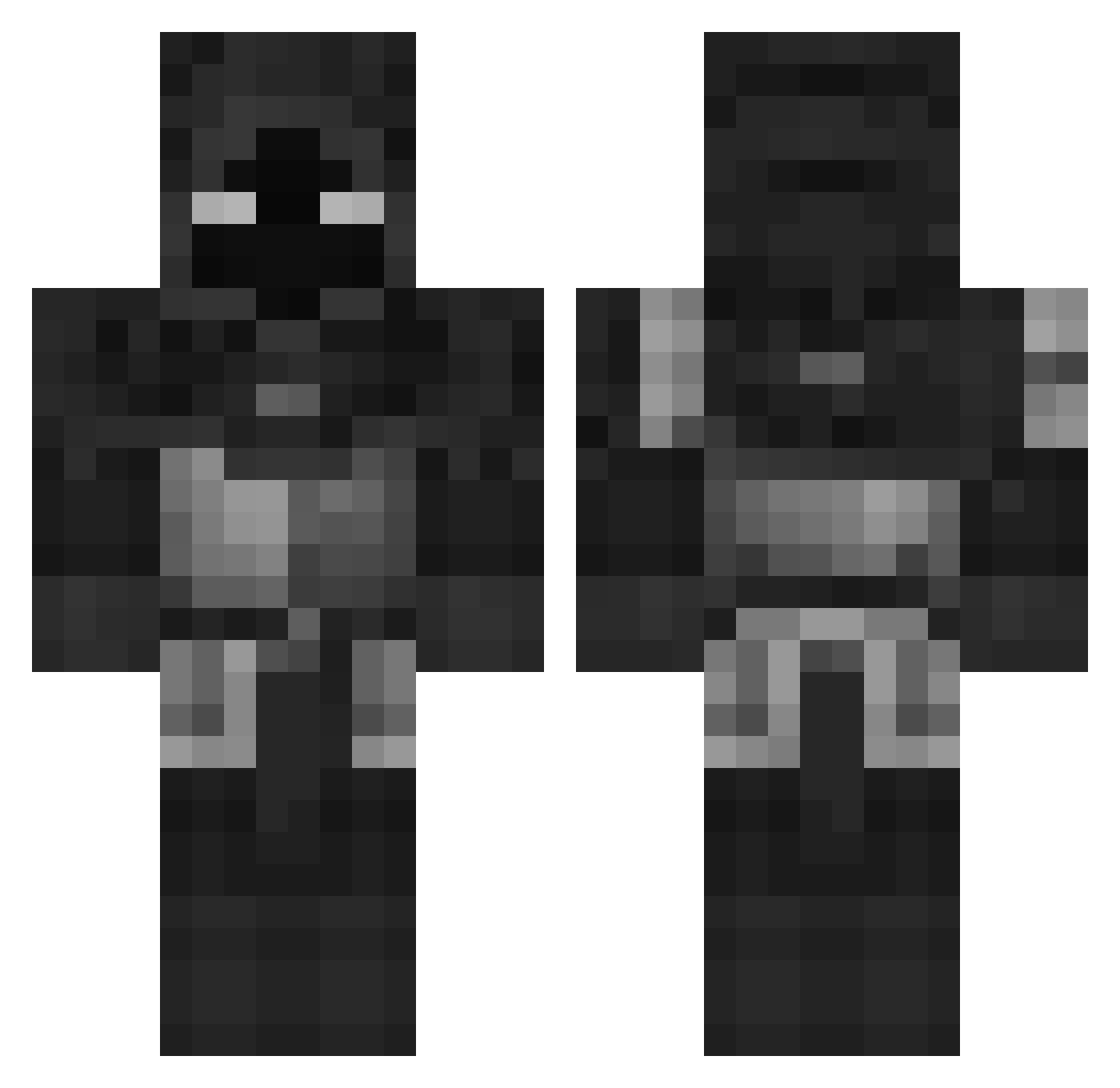 Eagerluis Minecraft skin, front and back view