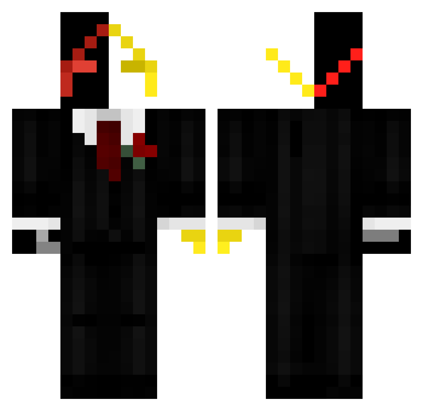 BrickBennet Minecraft skin, front and back view