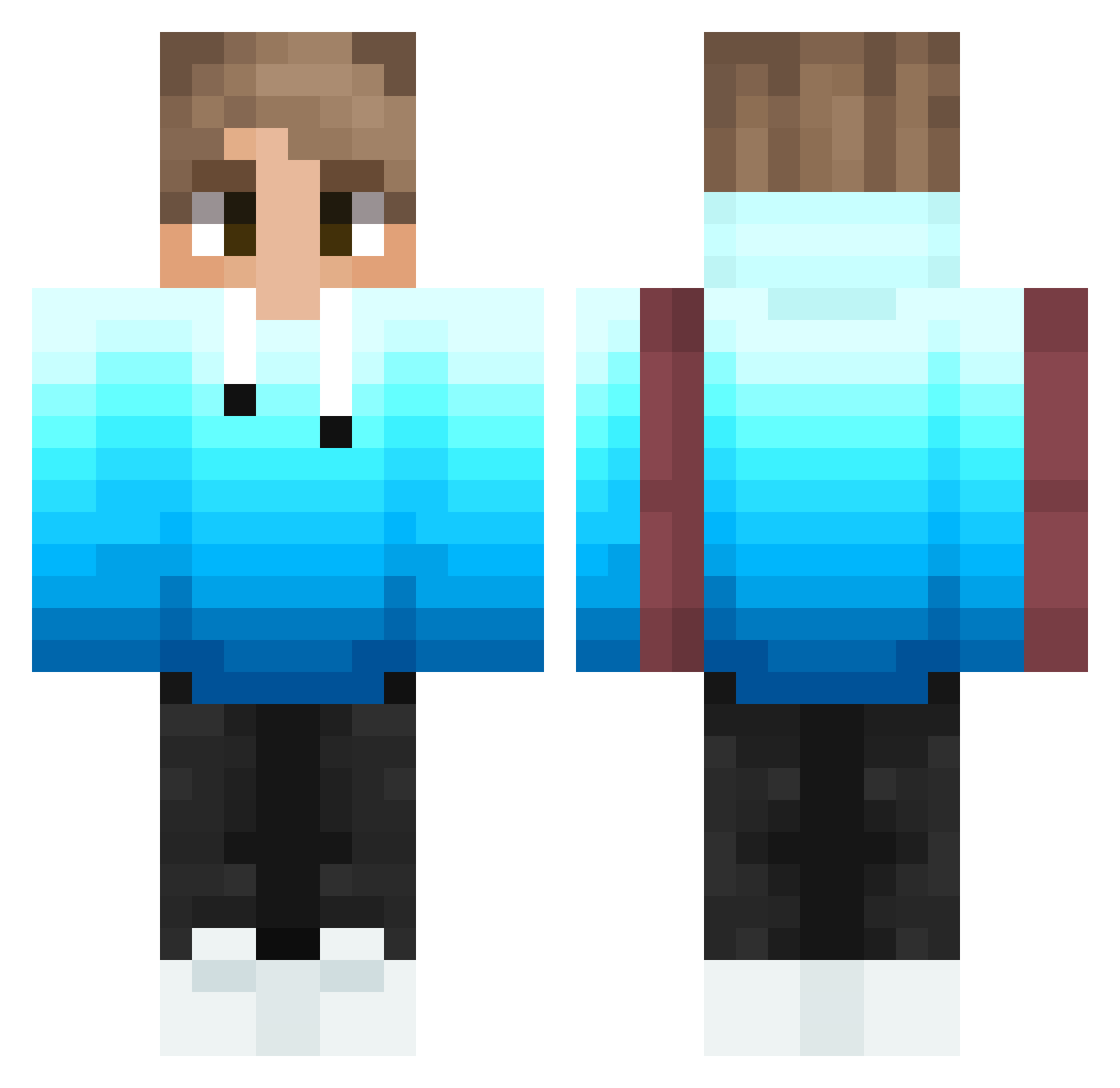 dragonfire536 Minecraft skin, front and back view