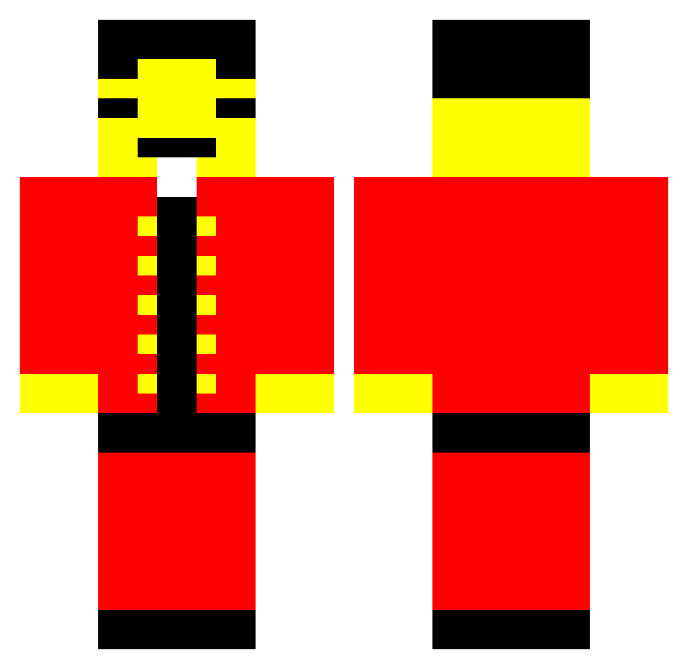 Mallum Minecraft skin, front and back view