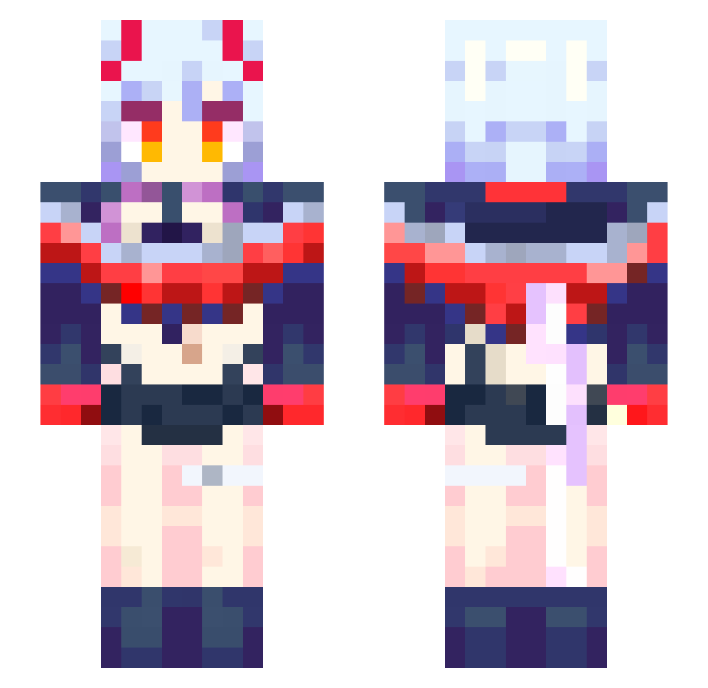 MrQiang Minecraft skin, front and back view