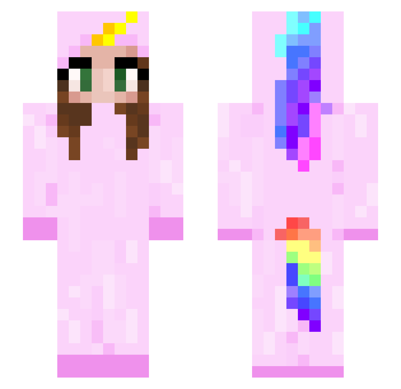 Victoria_Beans Minecraft skin, front and back view