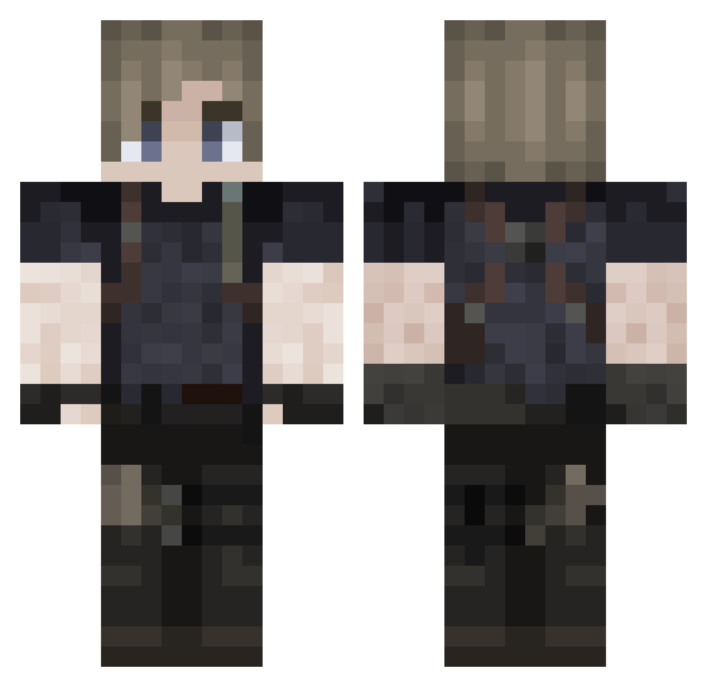 PoisonXD12 Minecraft skin, front and back view
