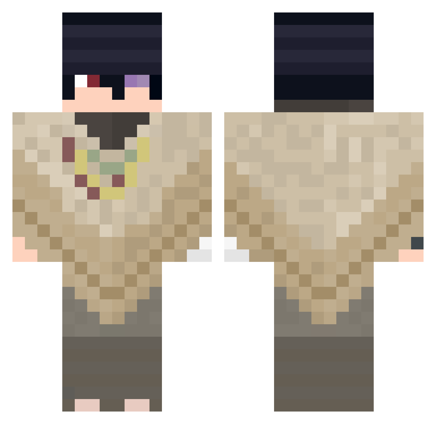 chknparmy Minecraft skin, front and back view