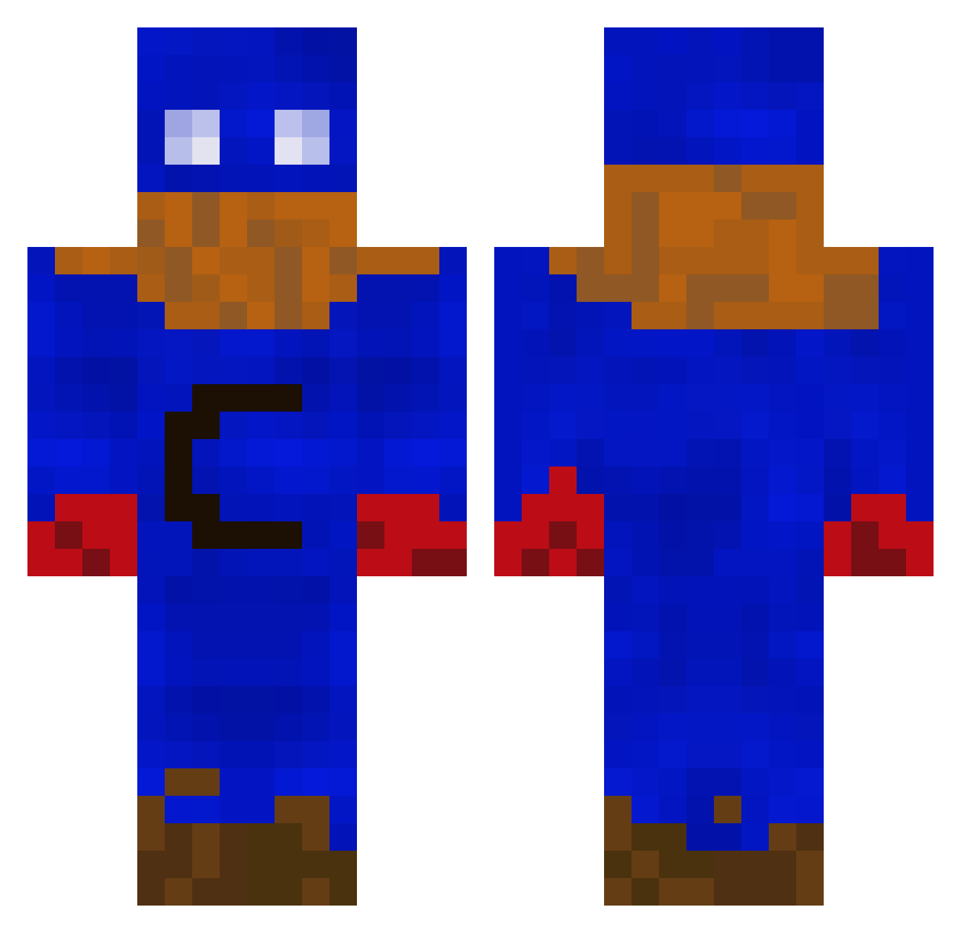 ColonNotPerfume Minecraft skin, front and back view