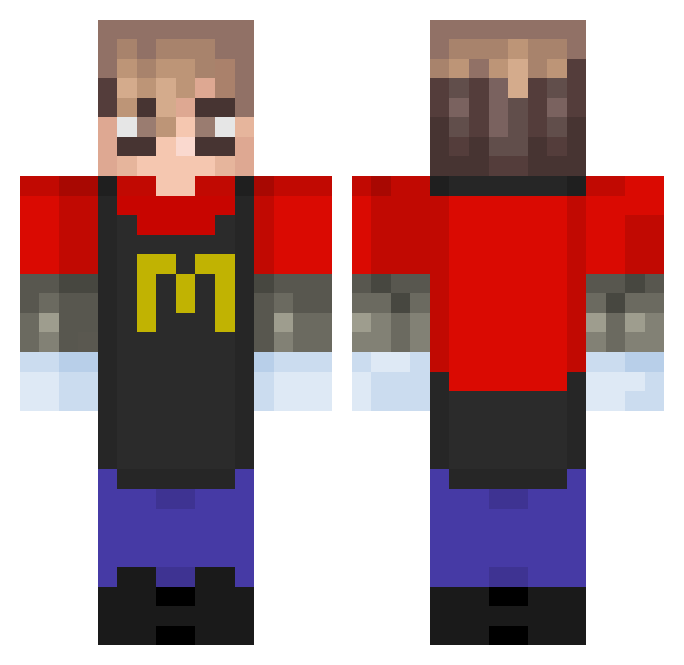 UglyOnion Minecraft skin, front and back view