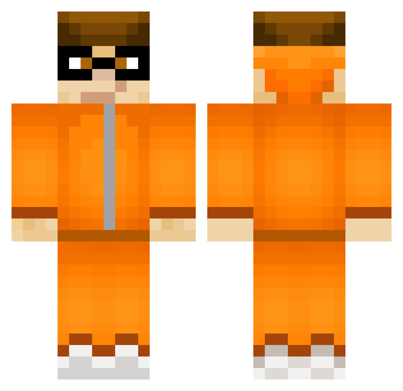 nono2b2t Minecraft skin, front and back view