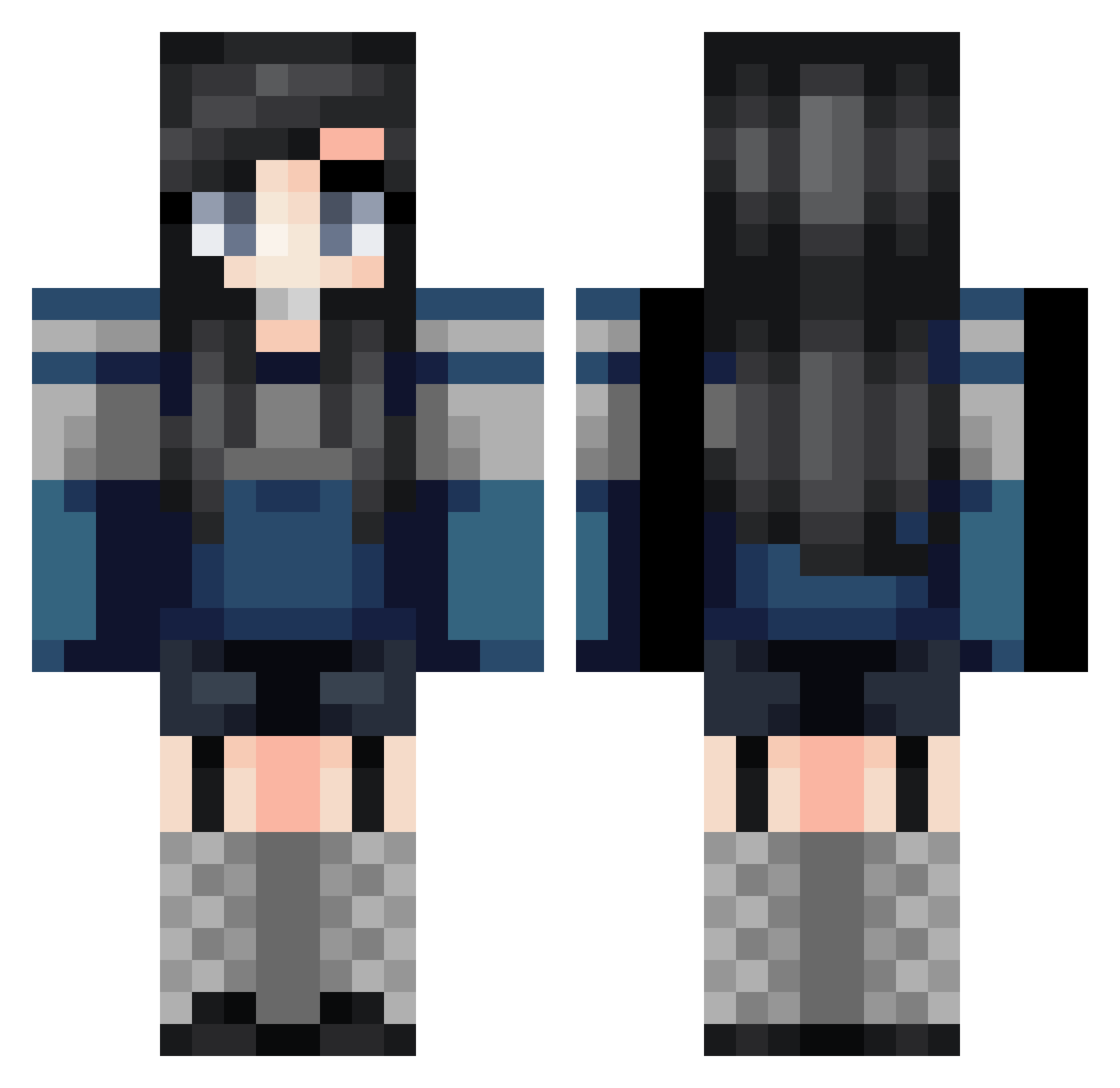 Antonialie Minecraft skin, front and back view