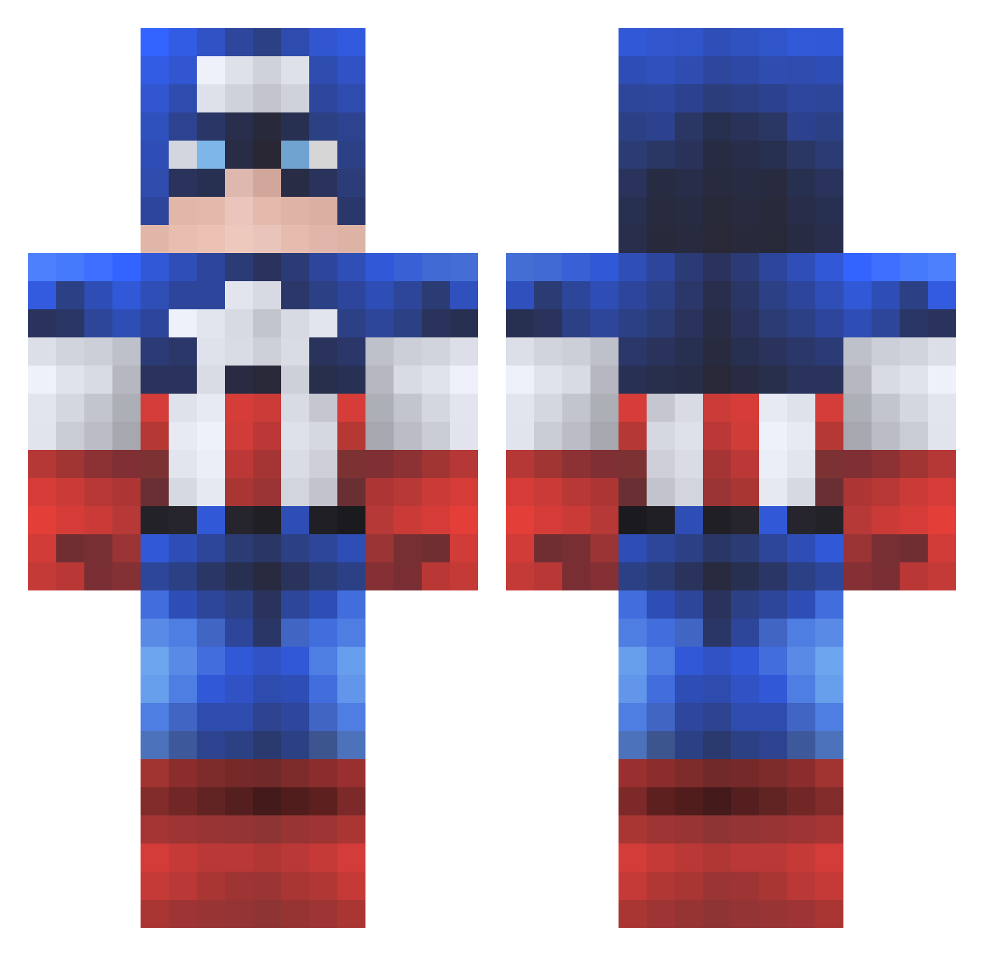 Iliadic Minecraft skin, front and back view