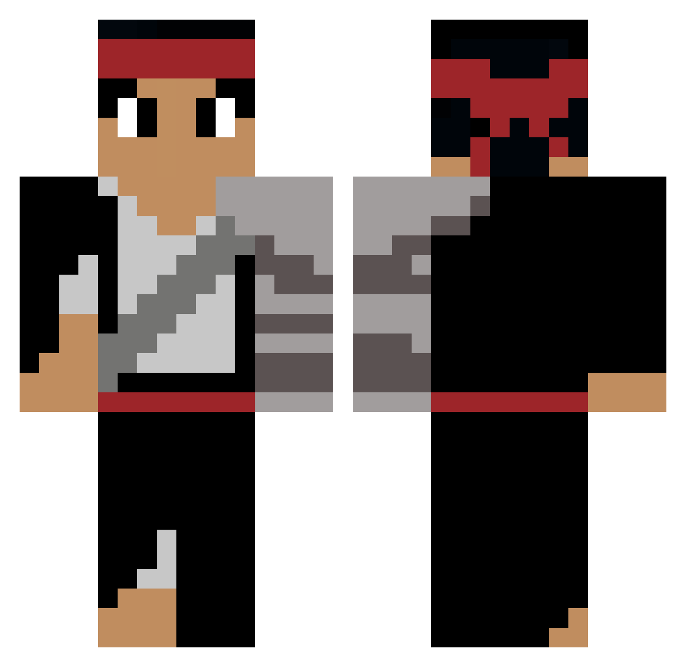 scyu Minecraft skin, front and back view