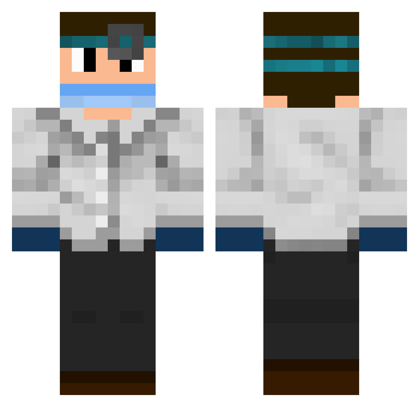 samohTGG Minecraft skin, front and back view