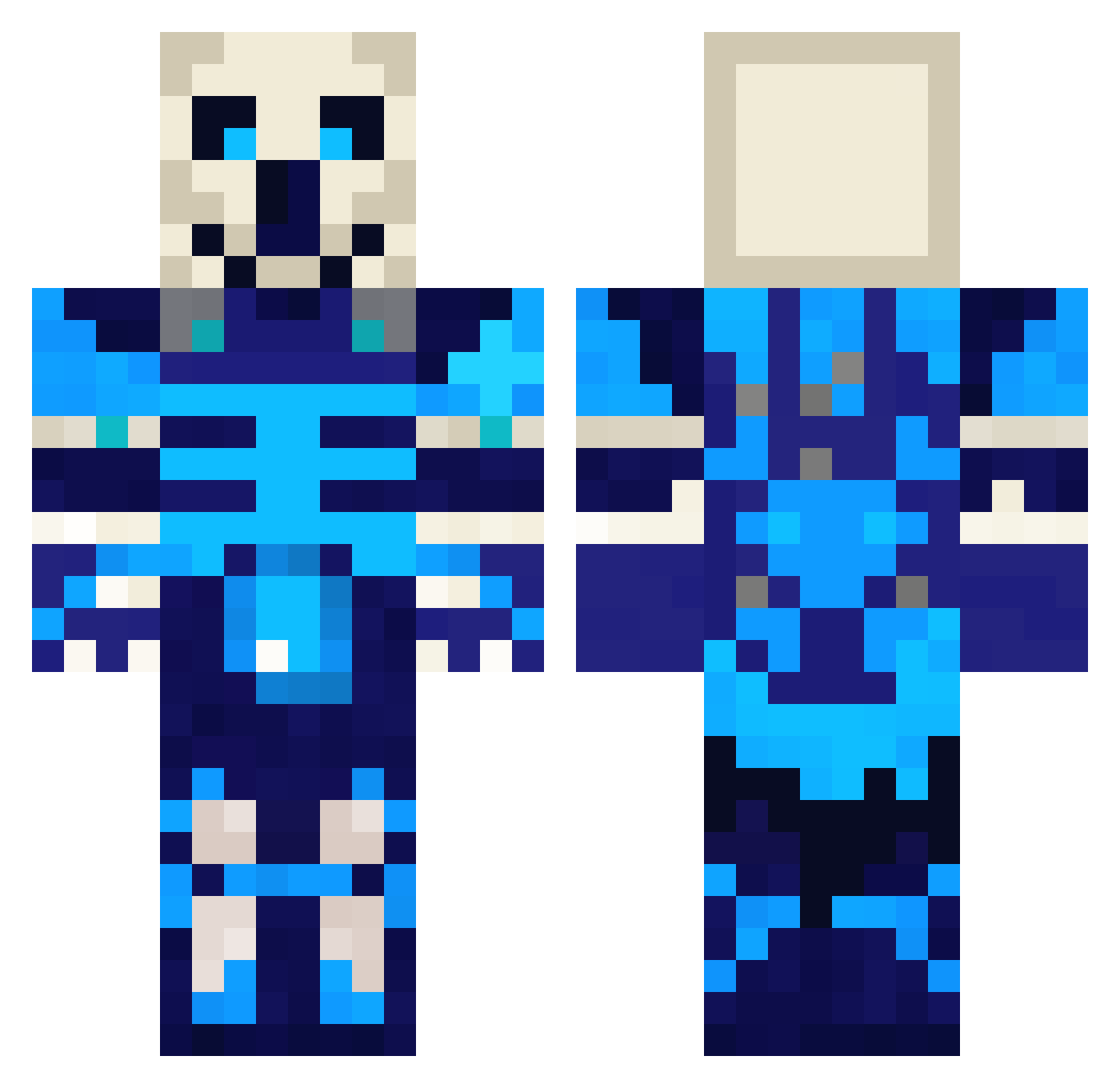 Ashar2013 Minecraft skin, front and back view