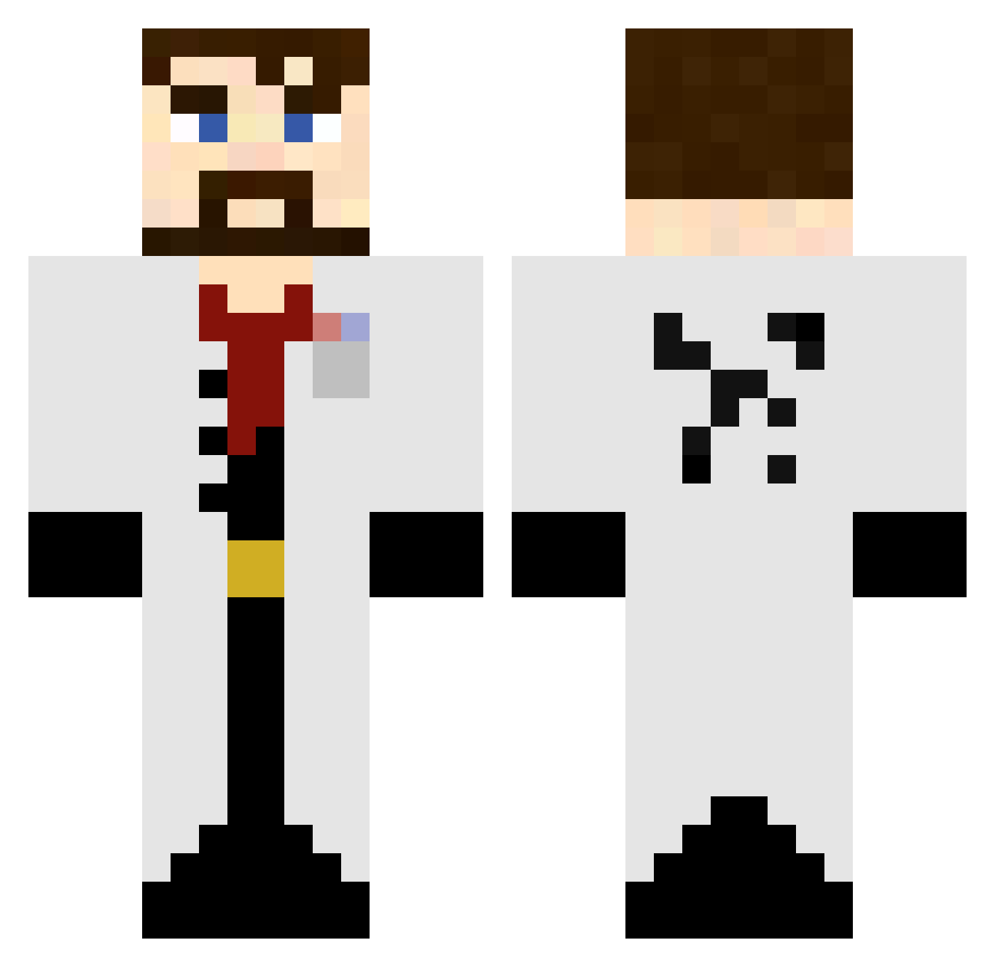 Grouze Minecraft skin, front and back view