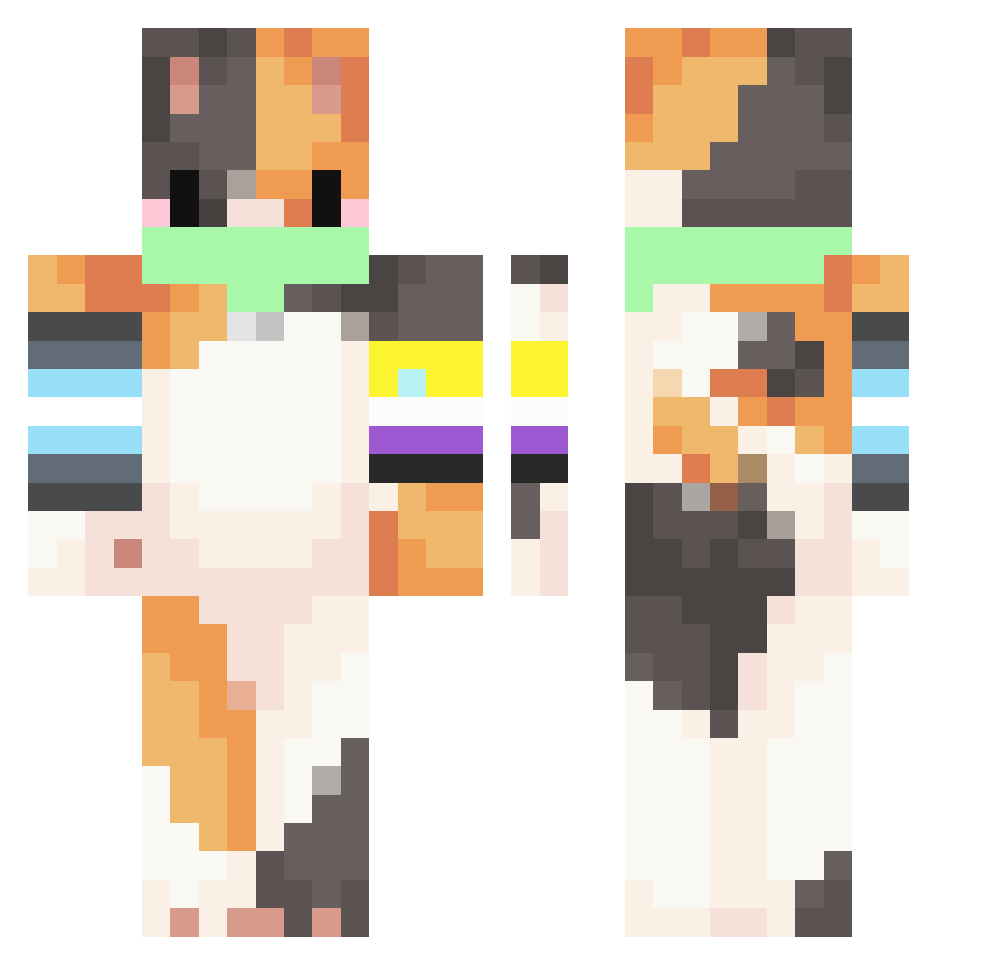Samalin7 Minecraft skin, front and back view