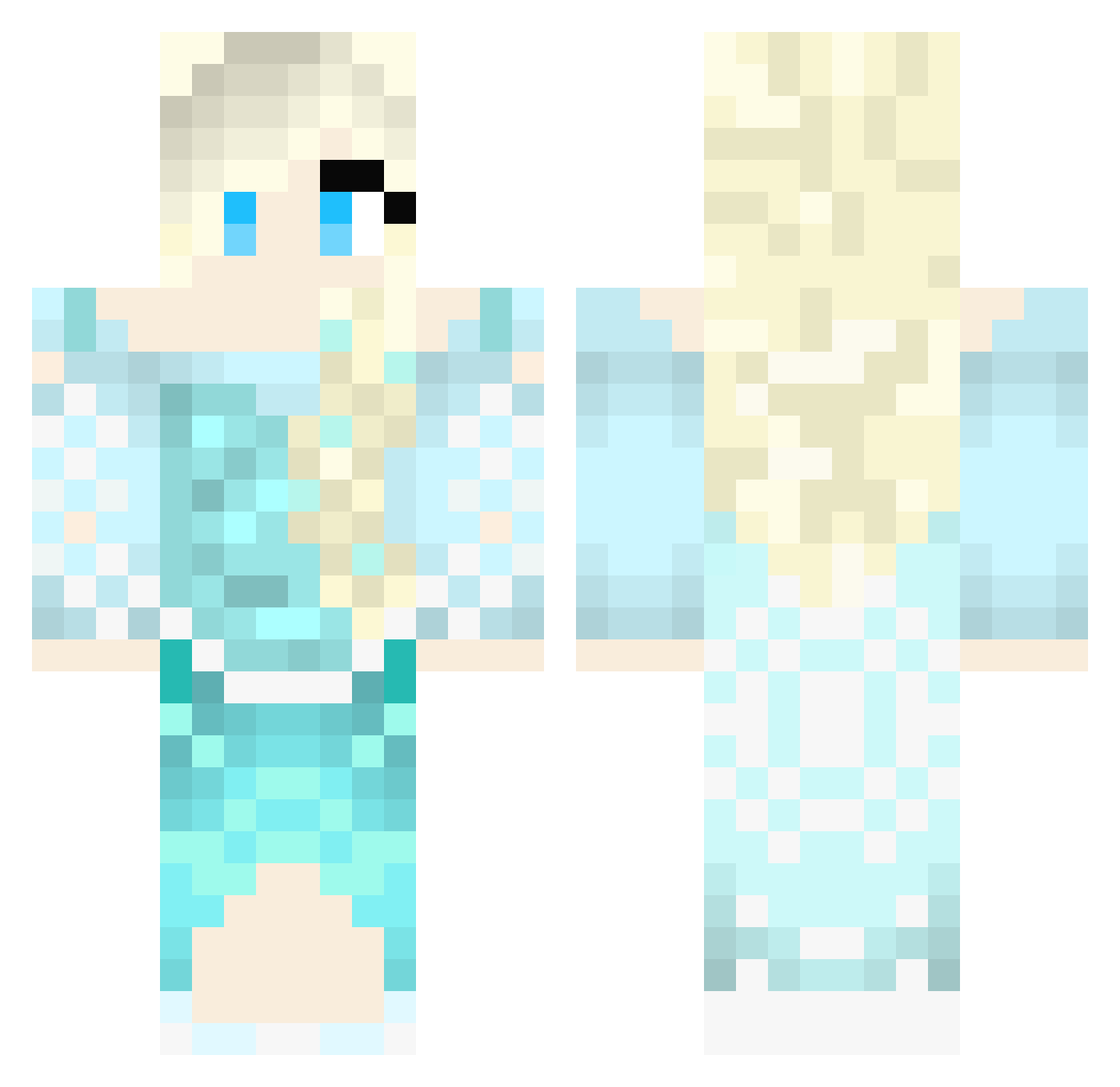 kamaaina Minecraft skin, front and back view