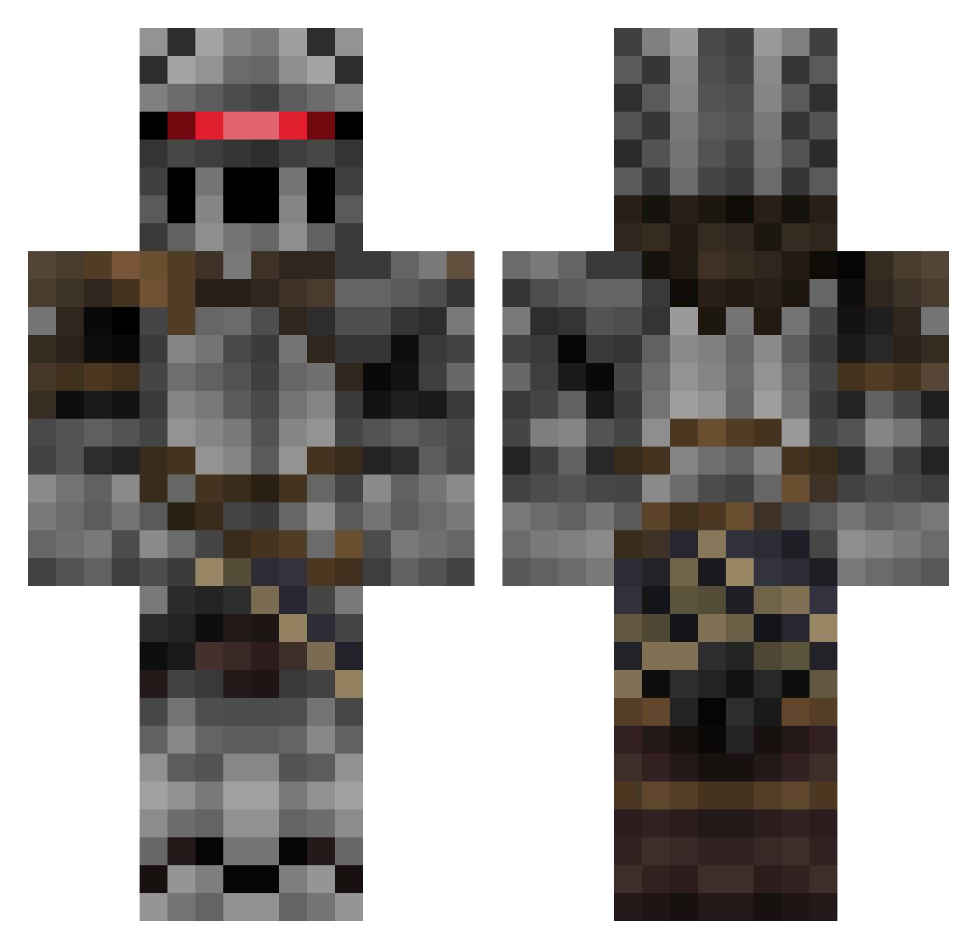 FinalDave Minecraft skin, front and back view