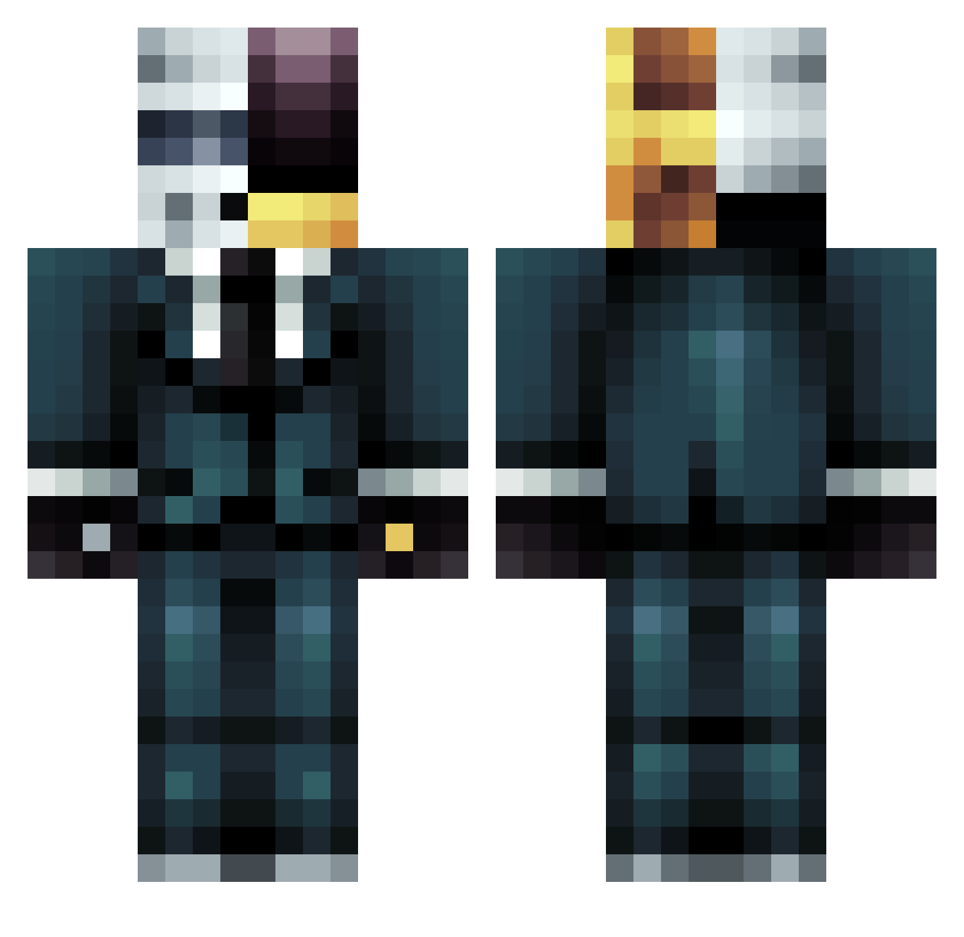 Jaot Minecraft skin, front and back view