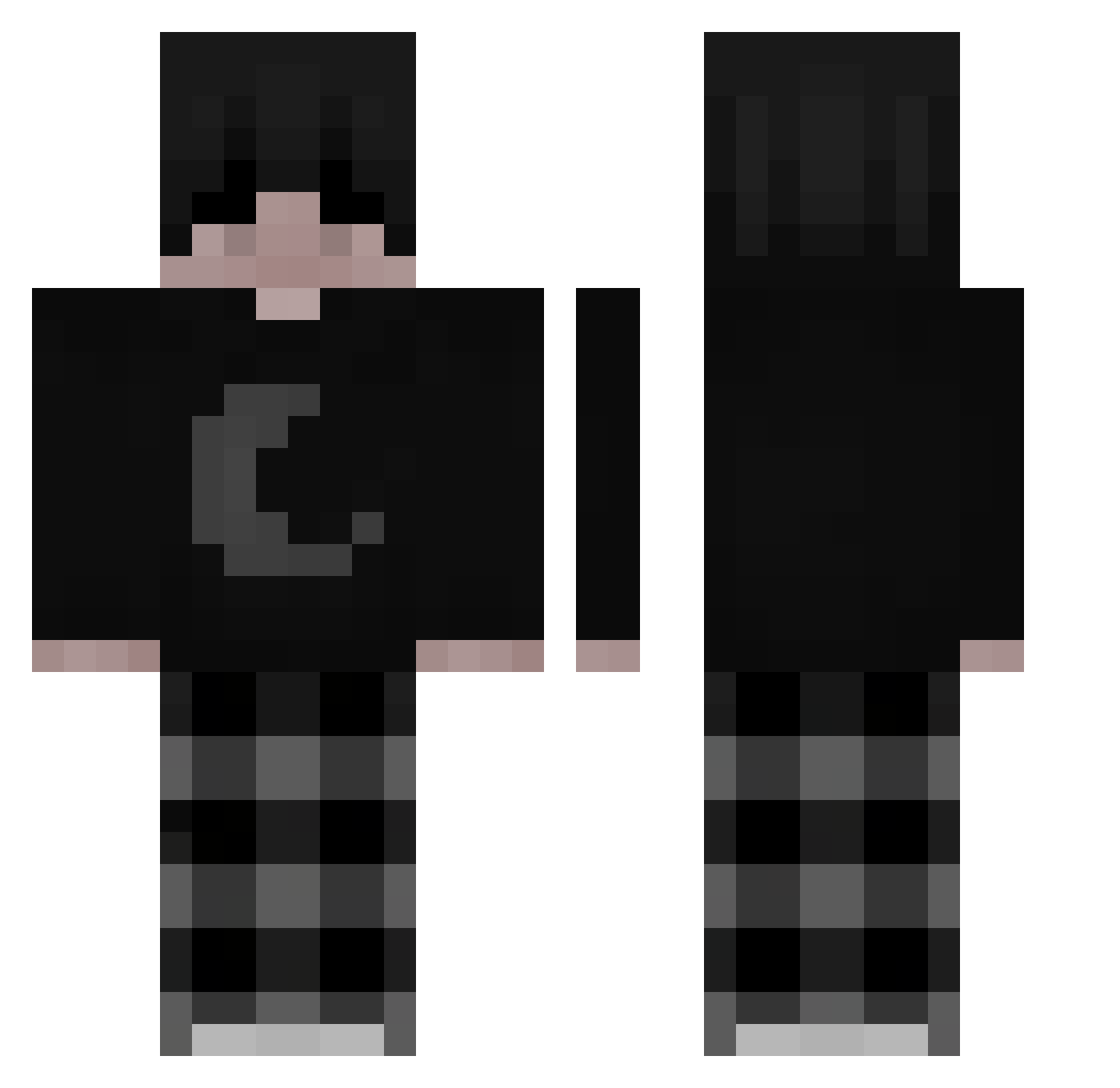 Mellibunny Minecraft skin, front and back view