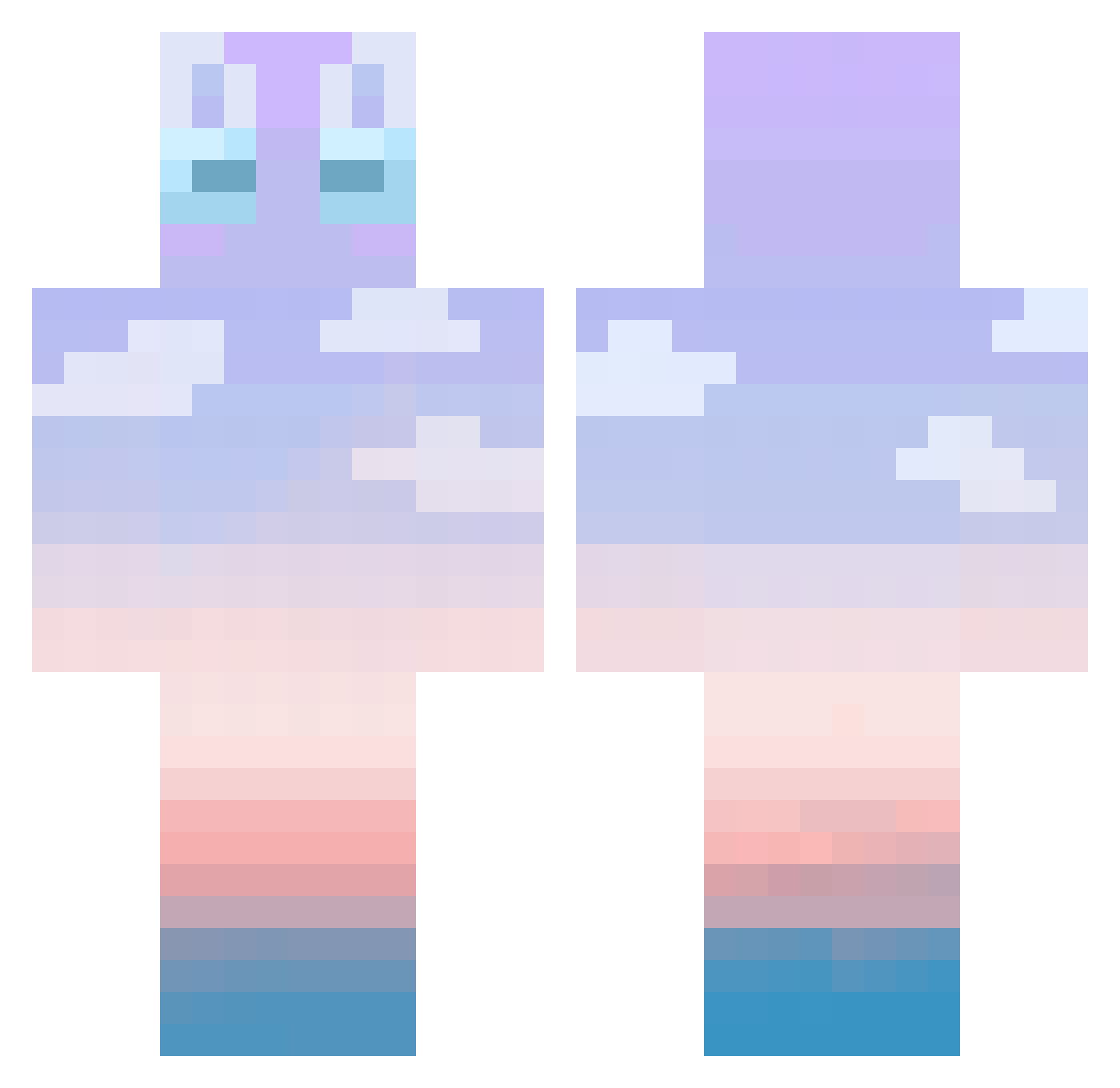 CrystallineBane Minecraft skin, front and back view