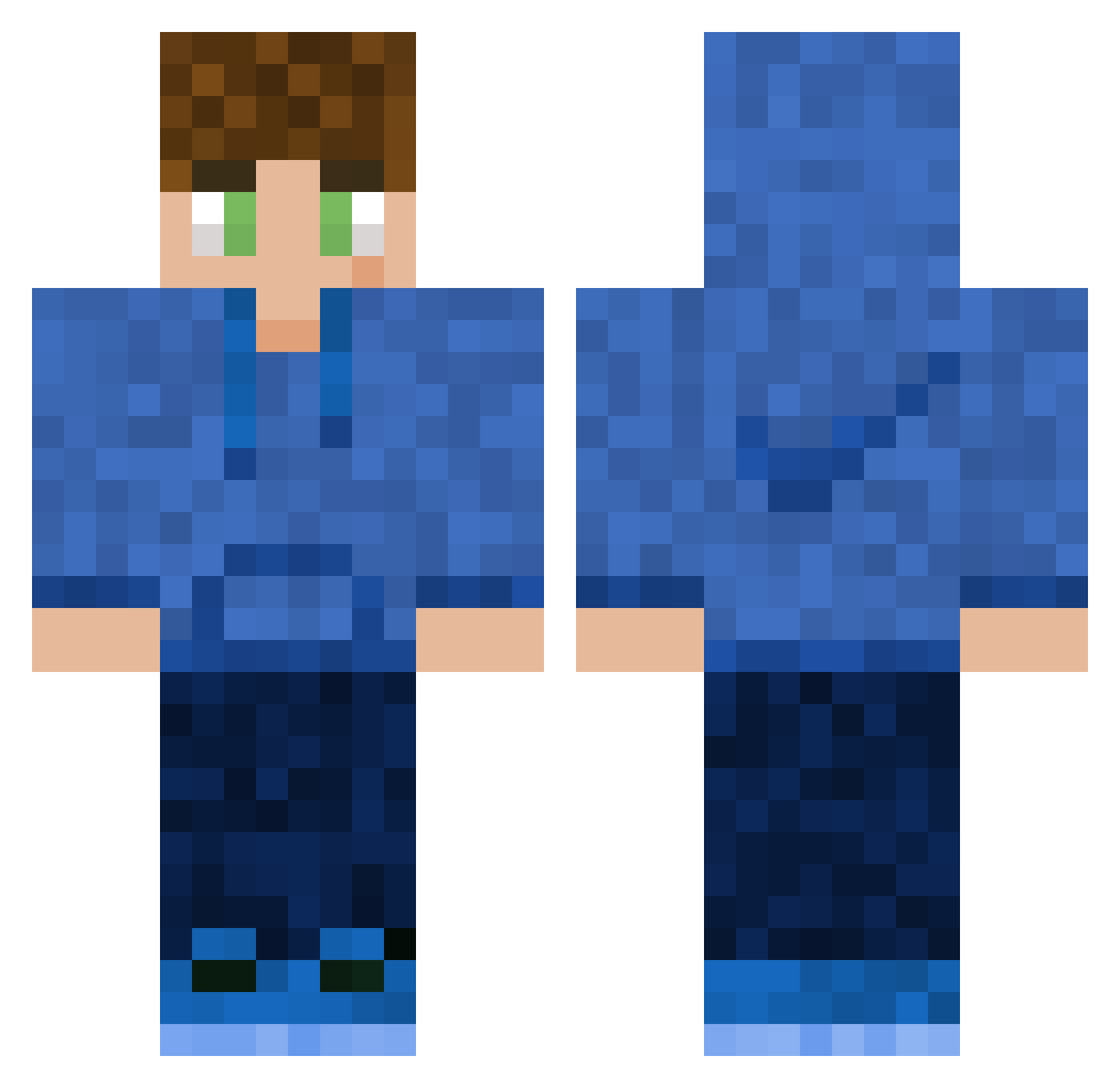 BeyBladeBen Minecraft skin, front and back view