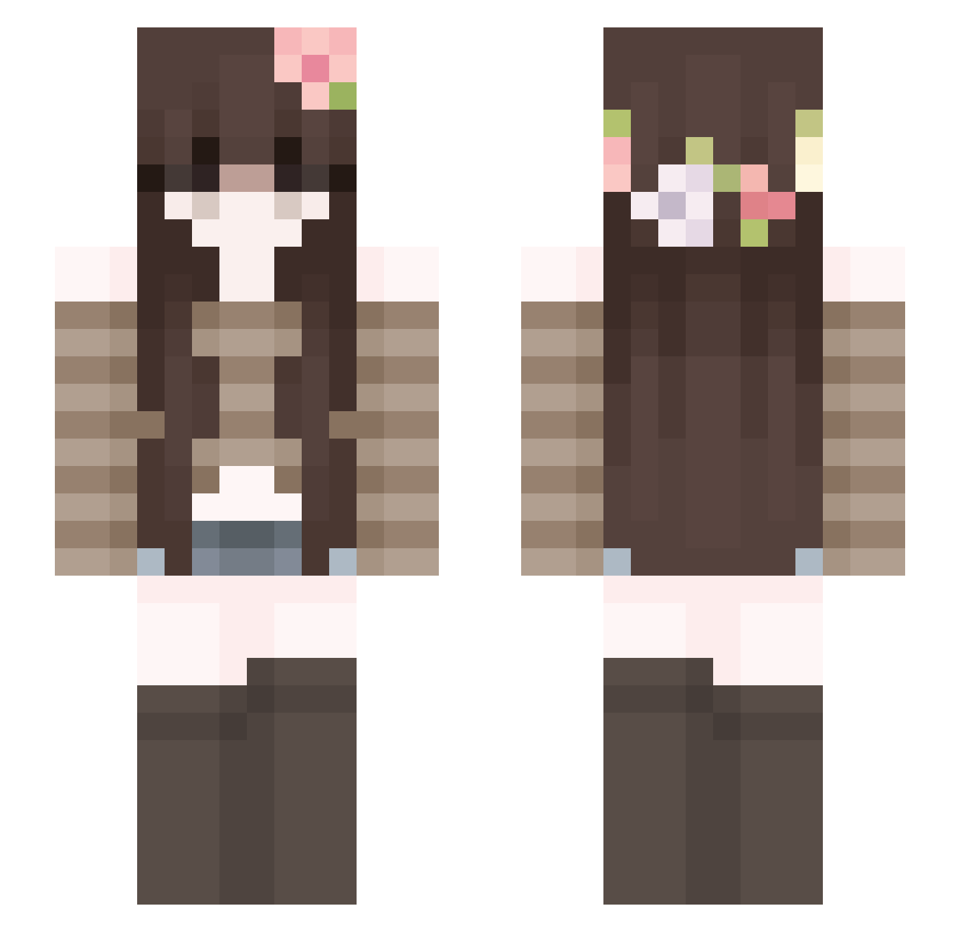 OANKA Minecraft skin, front and back view