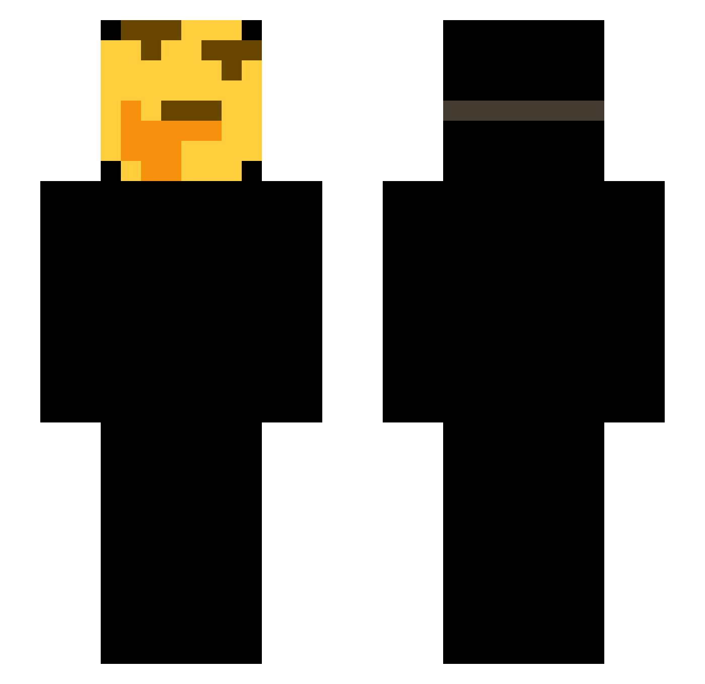 mentecapto Minecraft skin, front and back view