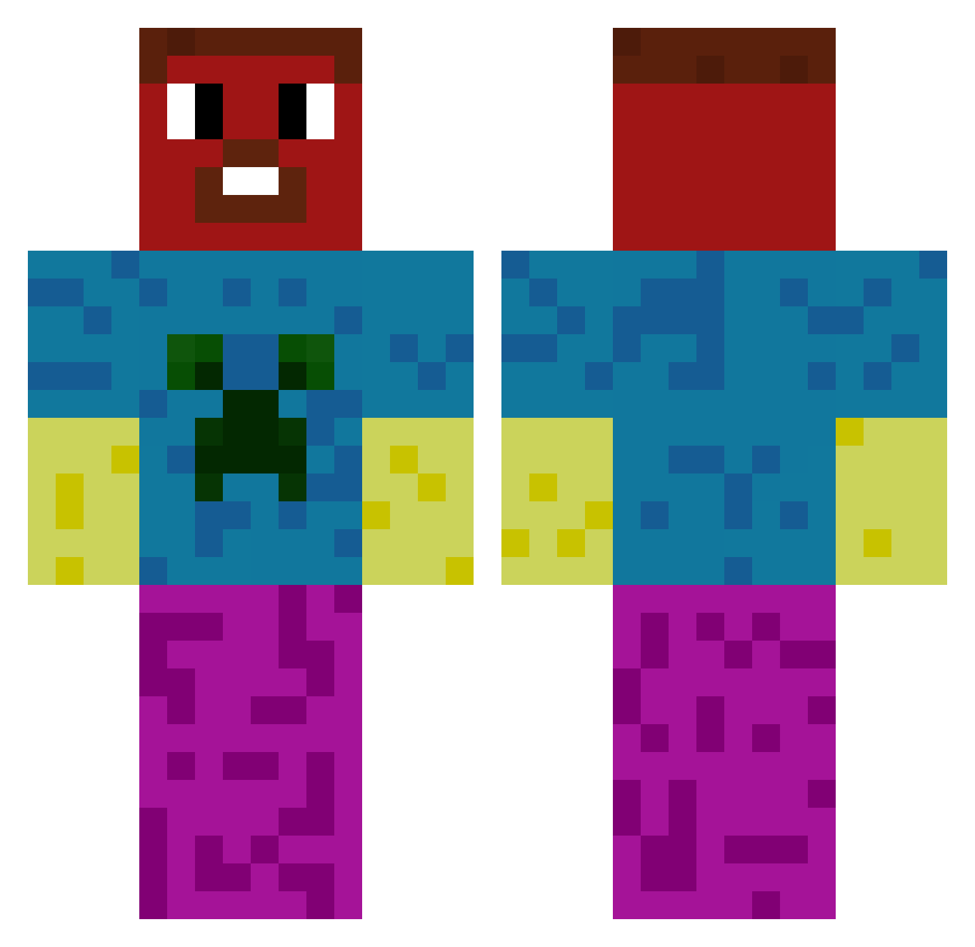 Tobe414 Minecraft skin, front and back view