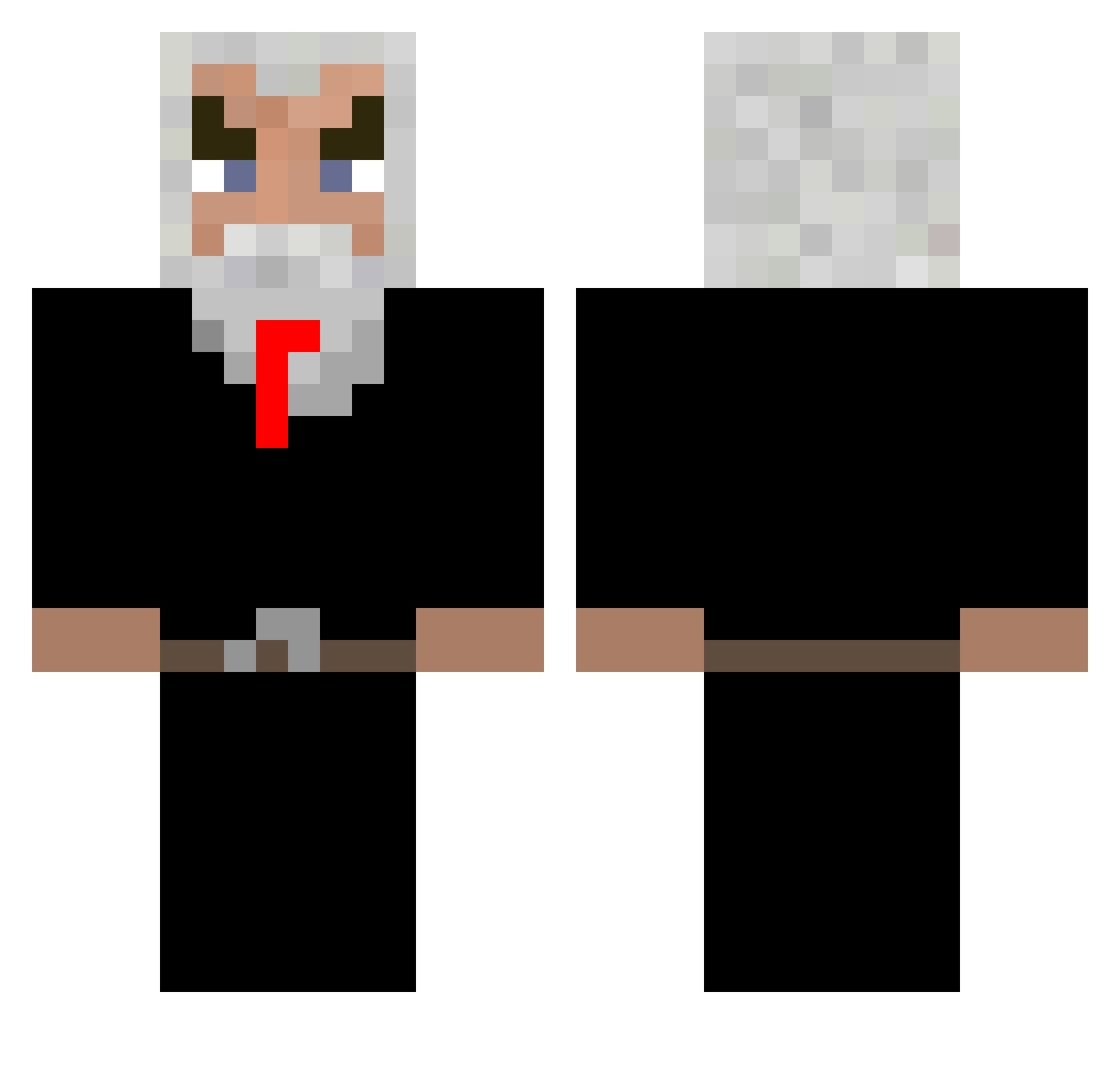 SirFear Minecraft skin, front and back view