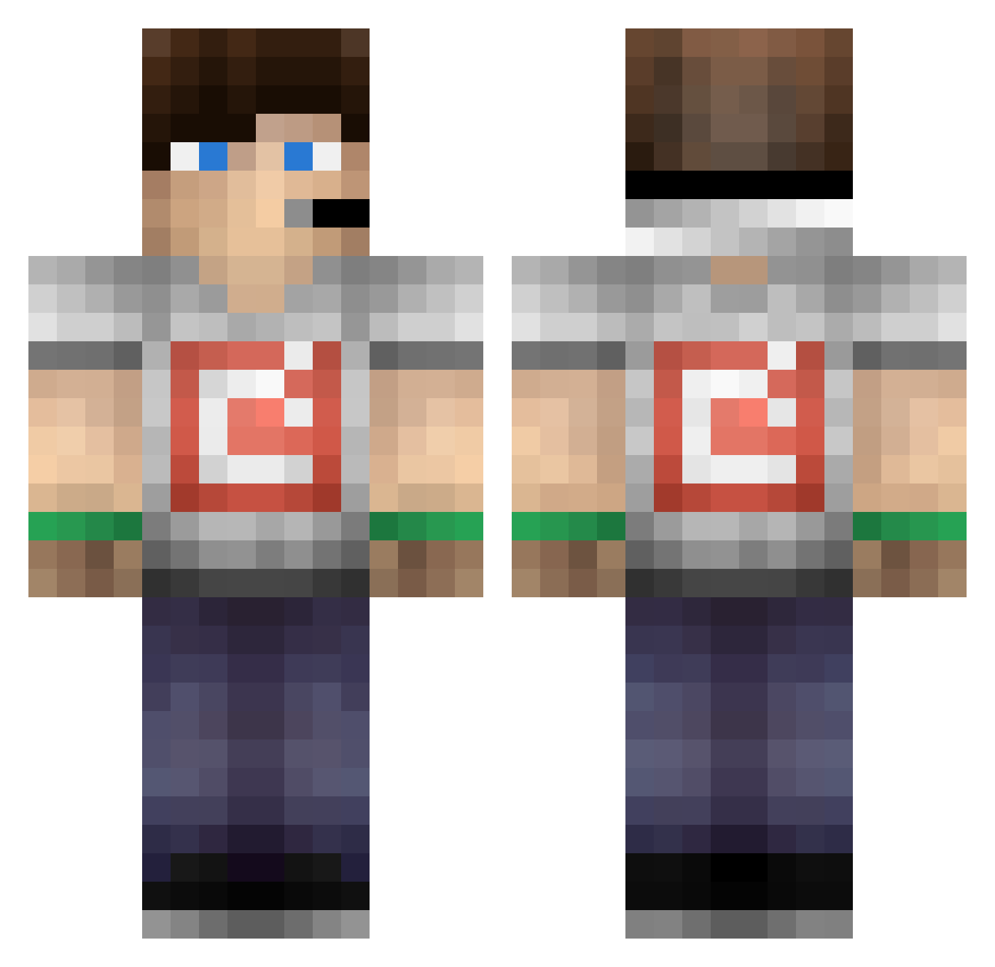 MLCrafting Minecraft skin, front and back view