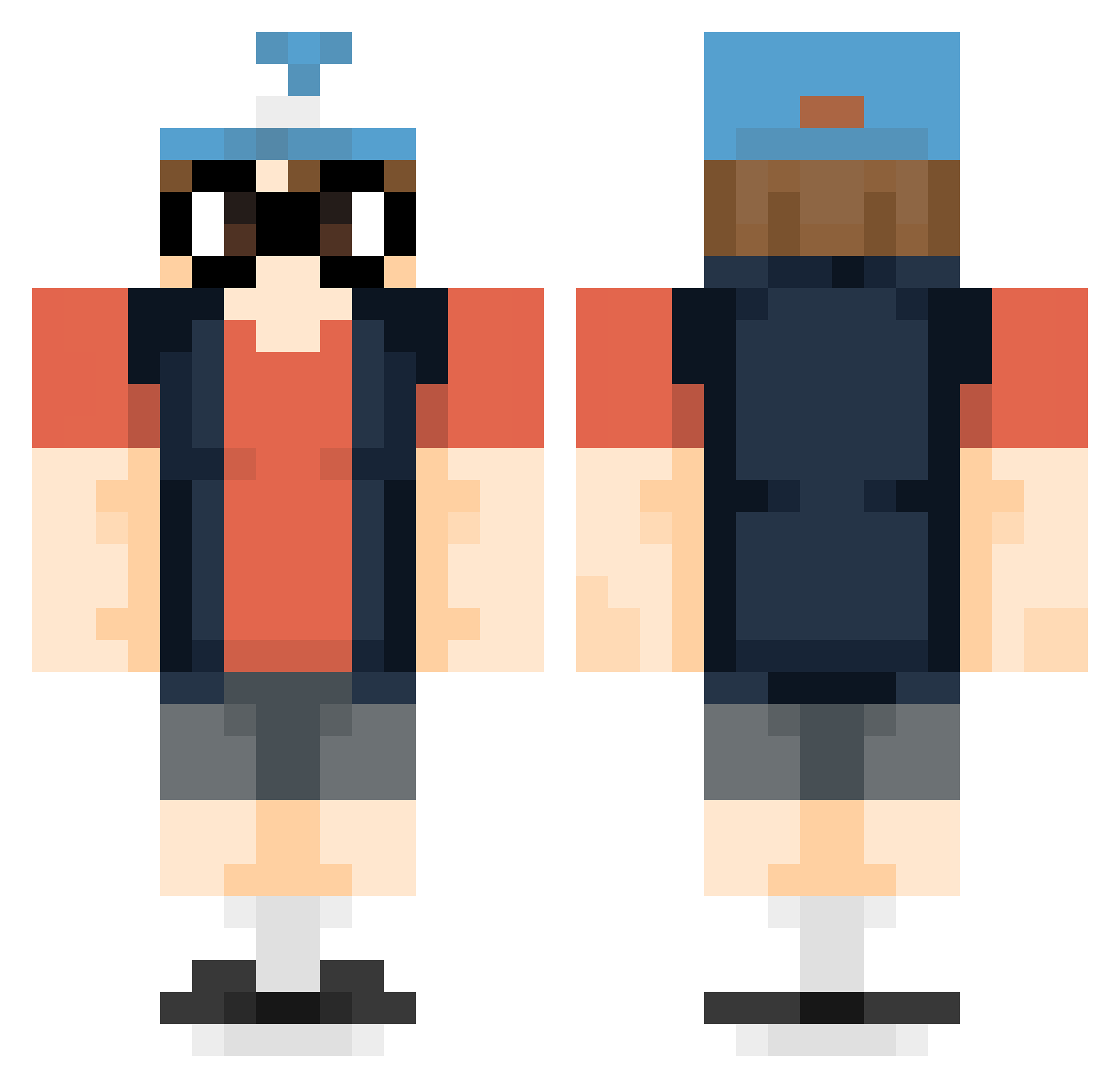 bigupmax Minecraft skin, front and back view