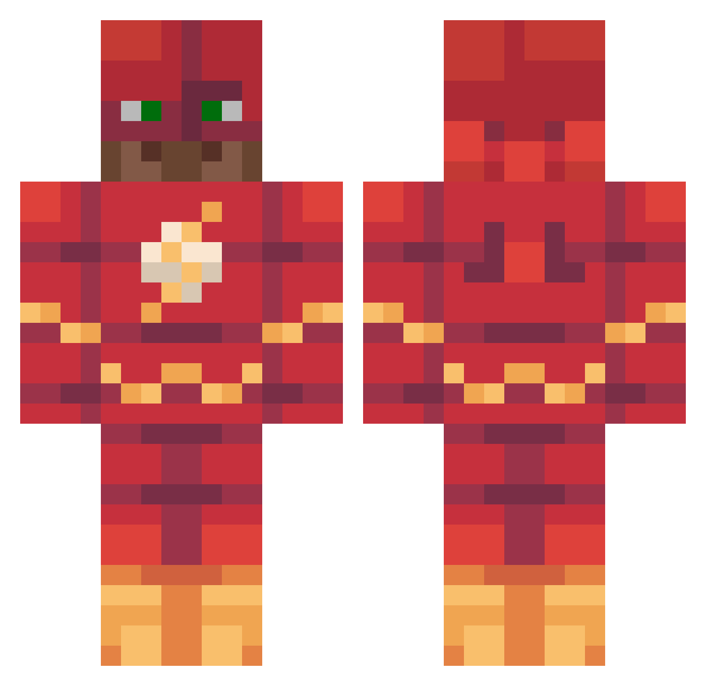 Totomaillage Minecraft skin, front and back view